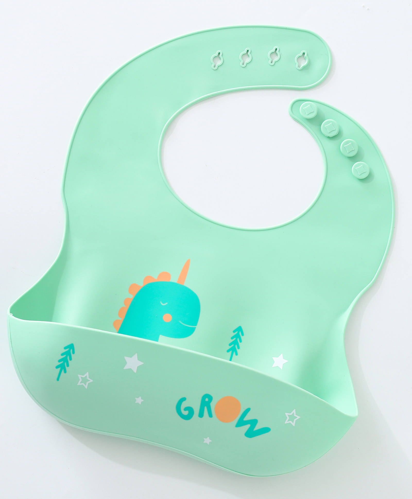 fab n funky Silicone Bib With Dino Print-  Green-picture-21