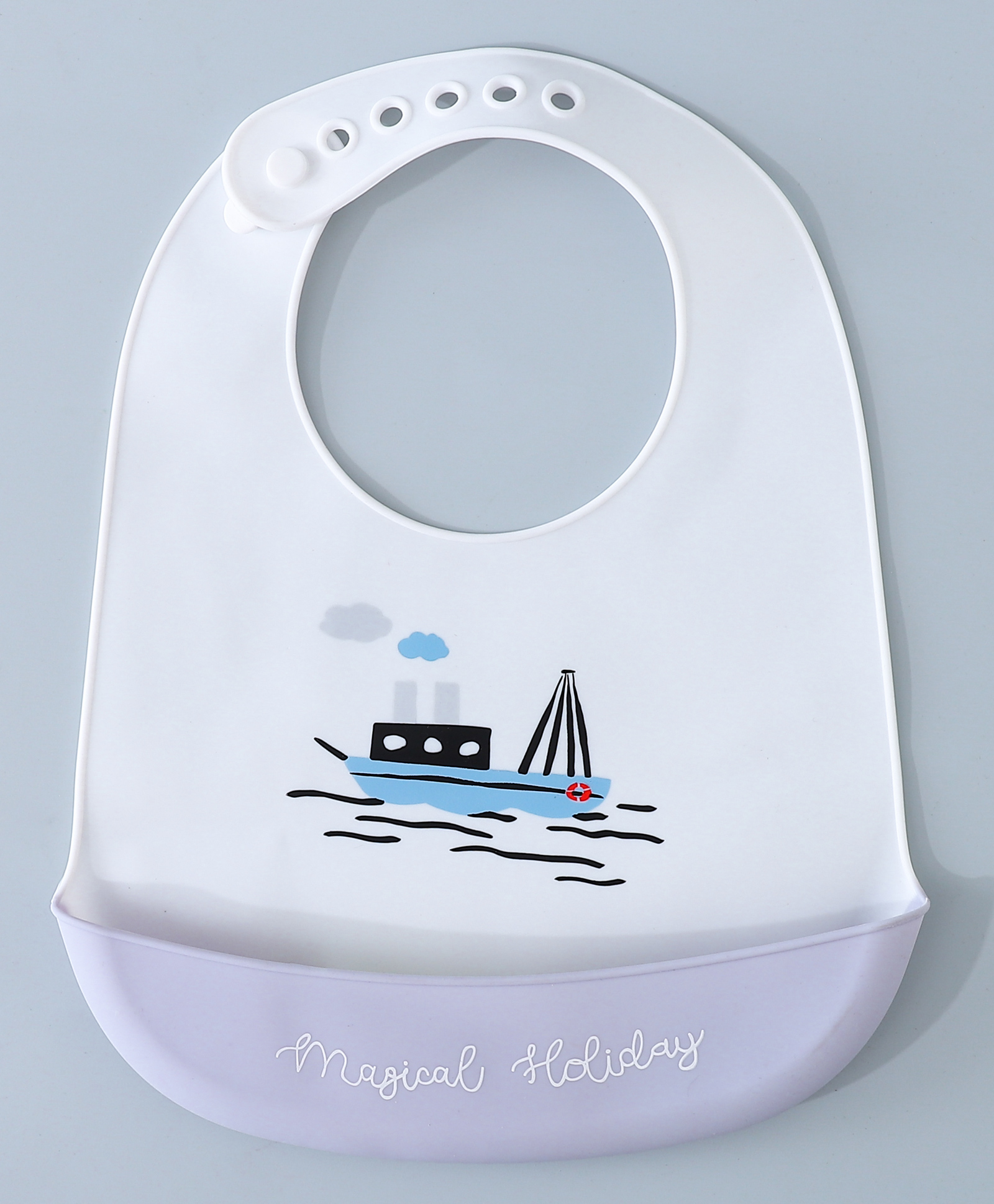 fab n funky Silicone Bib With Boat Print-  Green-picture-11