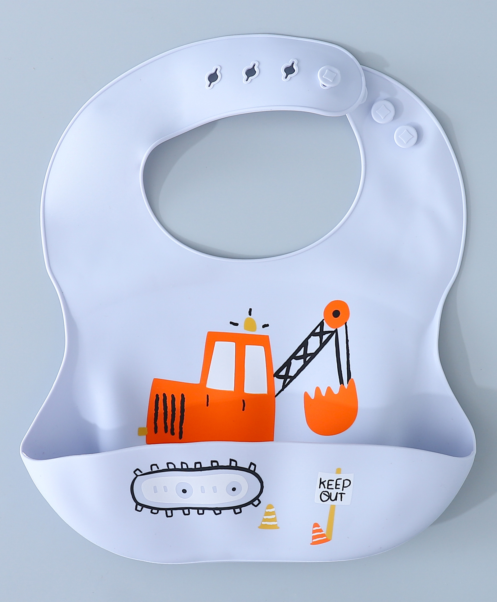 fab n funky Silicone Bib With Space Print- Light Grey-picture-14