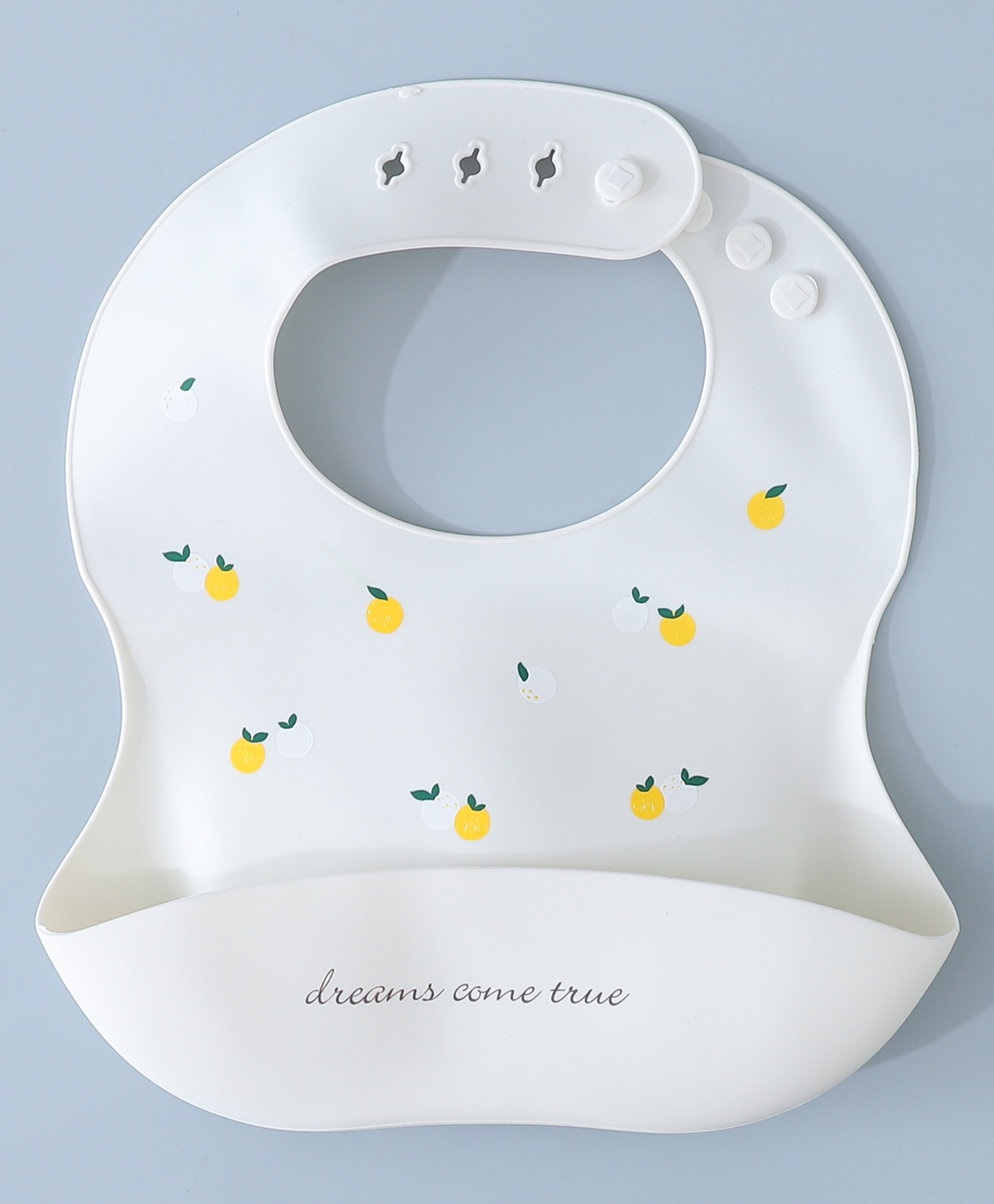 Silicone Bib With Fruit Print-  Beige-image-22
