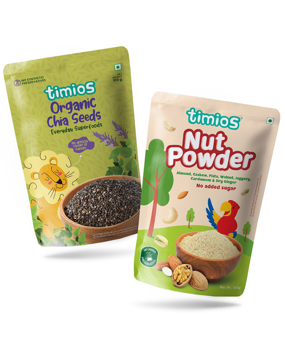 timios 100% Organic Immunity Booster Chia Seeds & 100% Organic Nut Powder Sweetened with Jaggery - 100 g Each-image-34