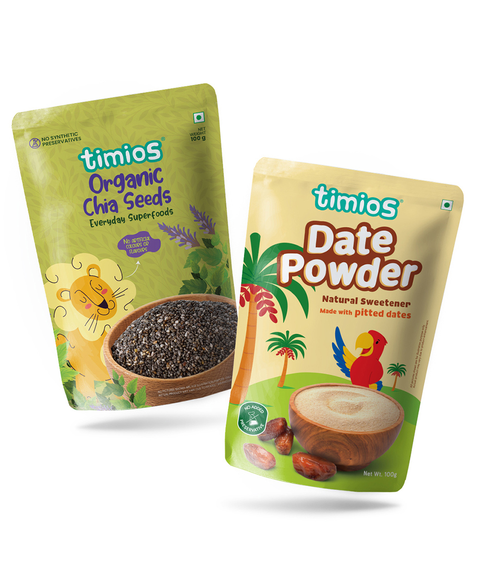 timios 100% Organic Immunity Booster Chia Seeds & 100% Organic Date Powder - 100 g Each-image-36