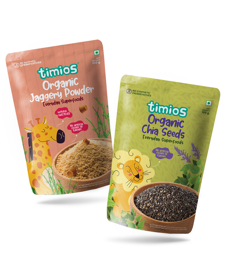 timios 100% Organic Jaggery Powder &  100% Organic Immunity Booster Chia Seeds - 100 g Each-image-40