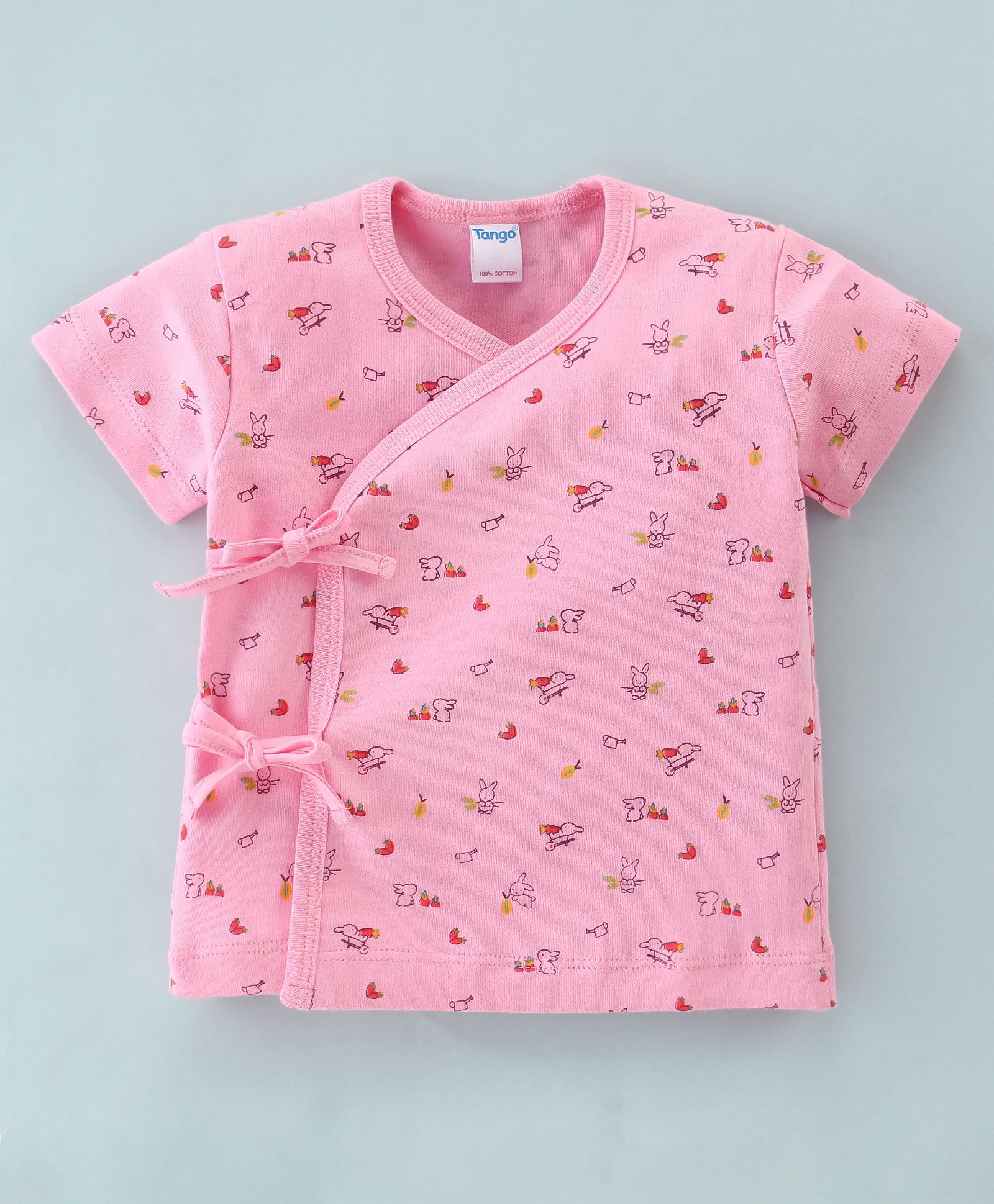Tango Single Jersey Knit Half Sleeves Vest Bunny Print - Pink-image-37