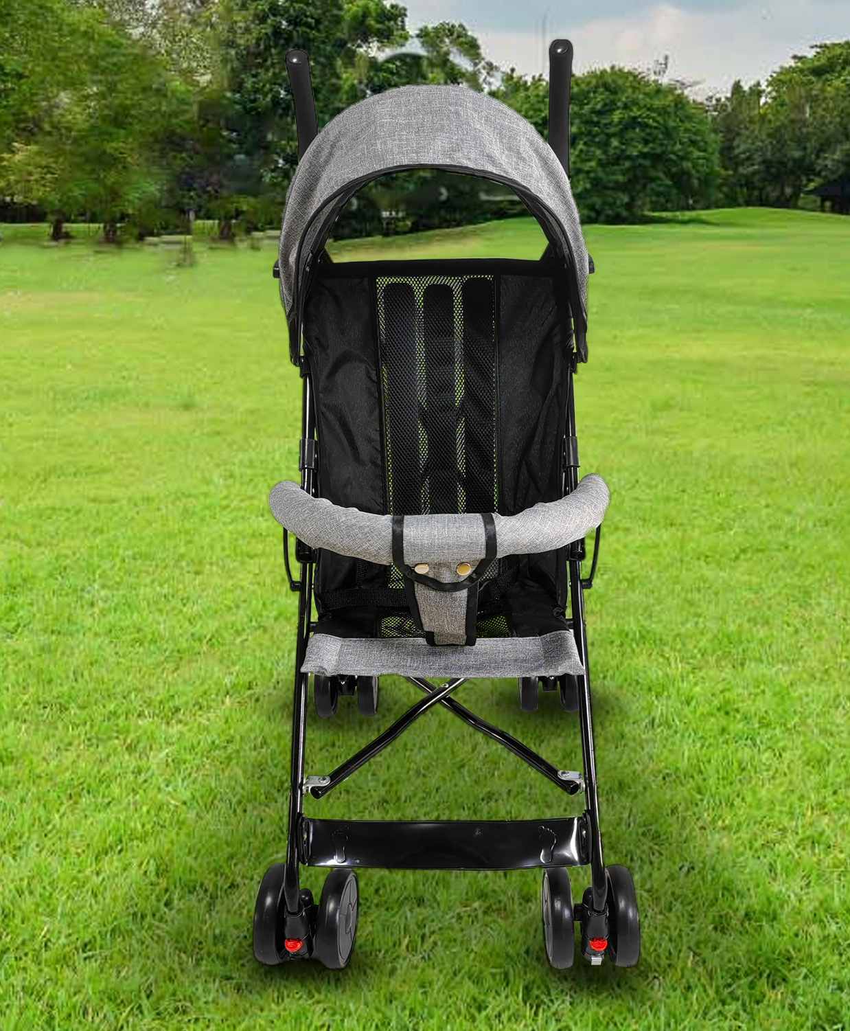 fab n funky Lightweight Buggy Stroller With Adjustable Canopy - Grey-picture-23