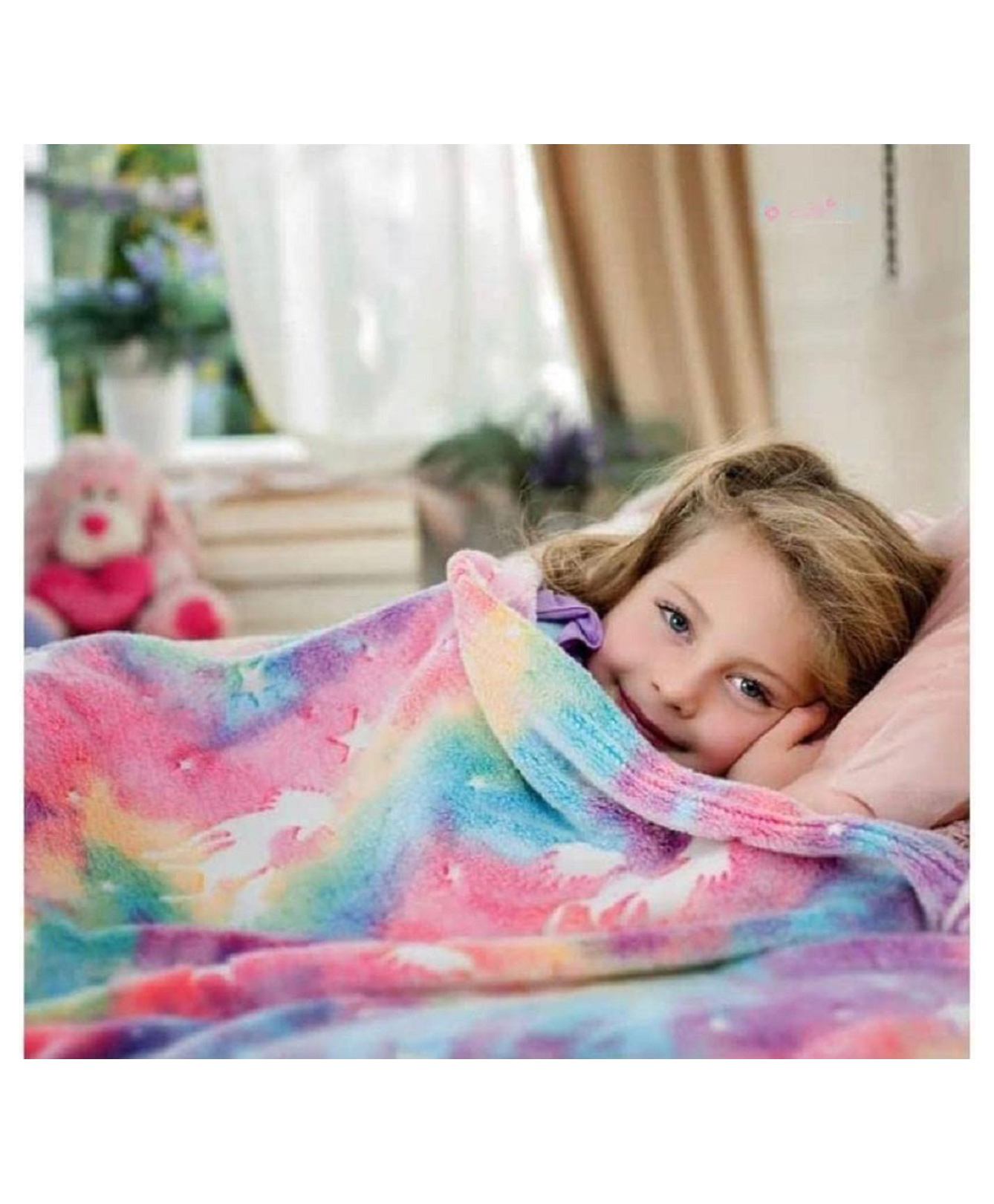 Butterthief Rainbow Glow in The Dark Radium Blanket for Kids - Color May Vary.