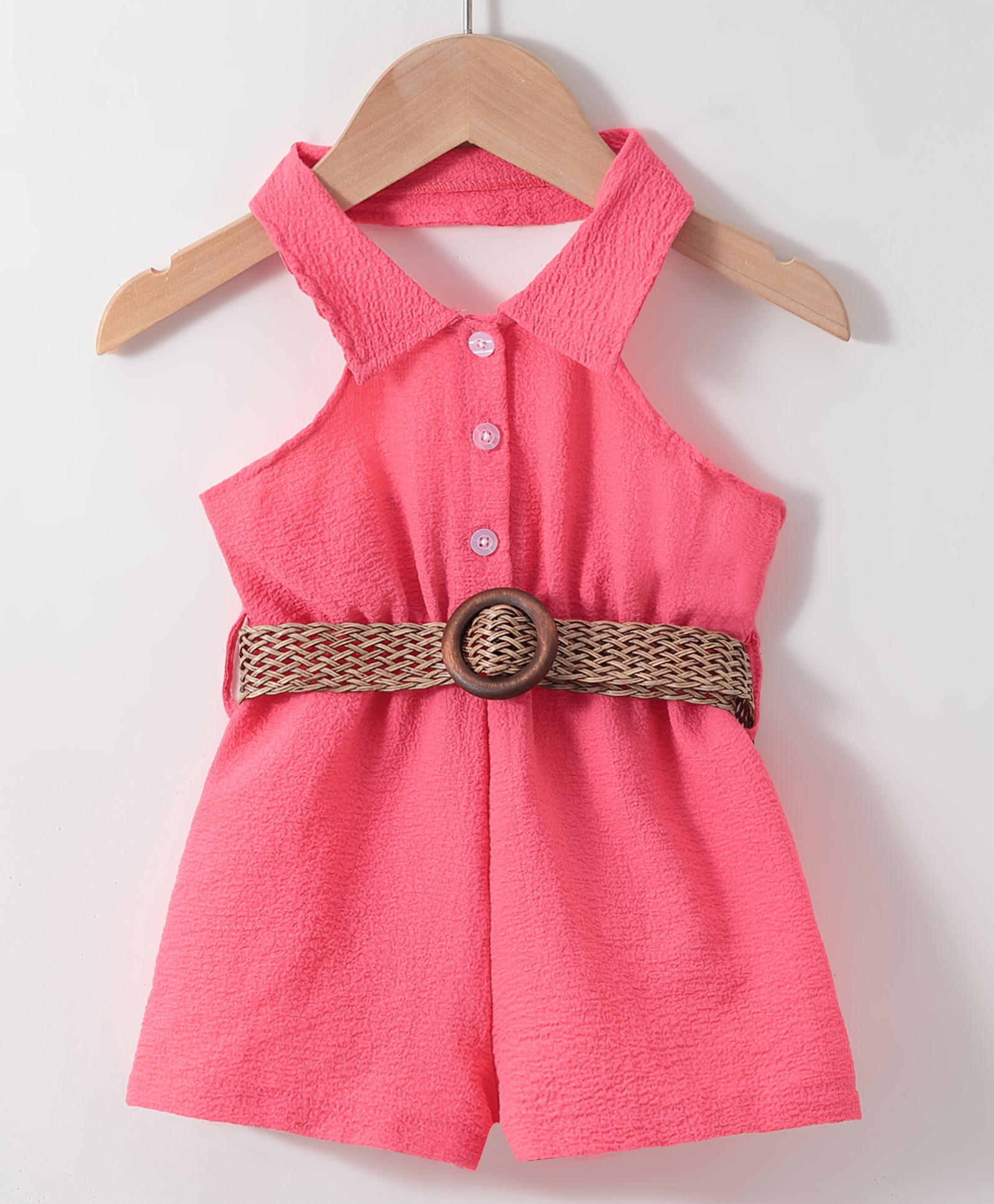 Kookie Kids Sleeveless Solid Color Jumpsuit - Fuchsia-picture-16