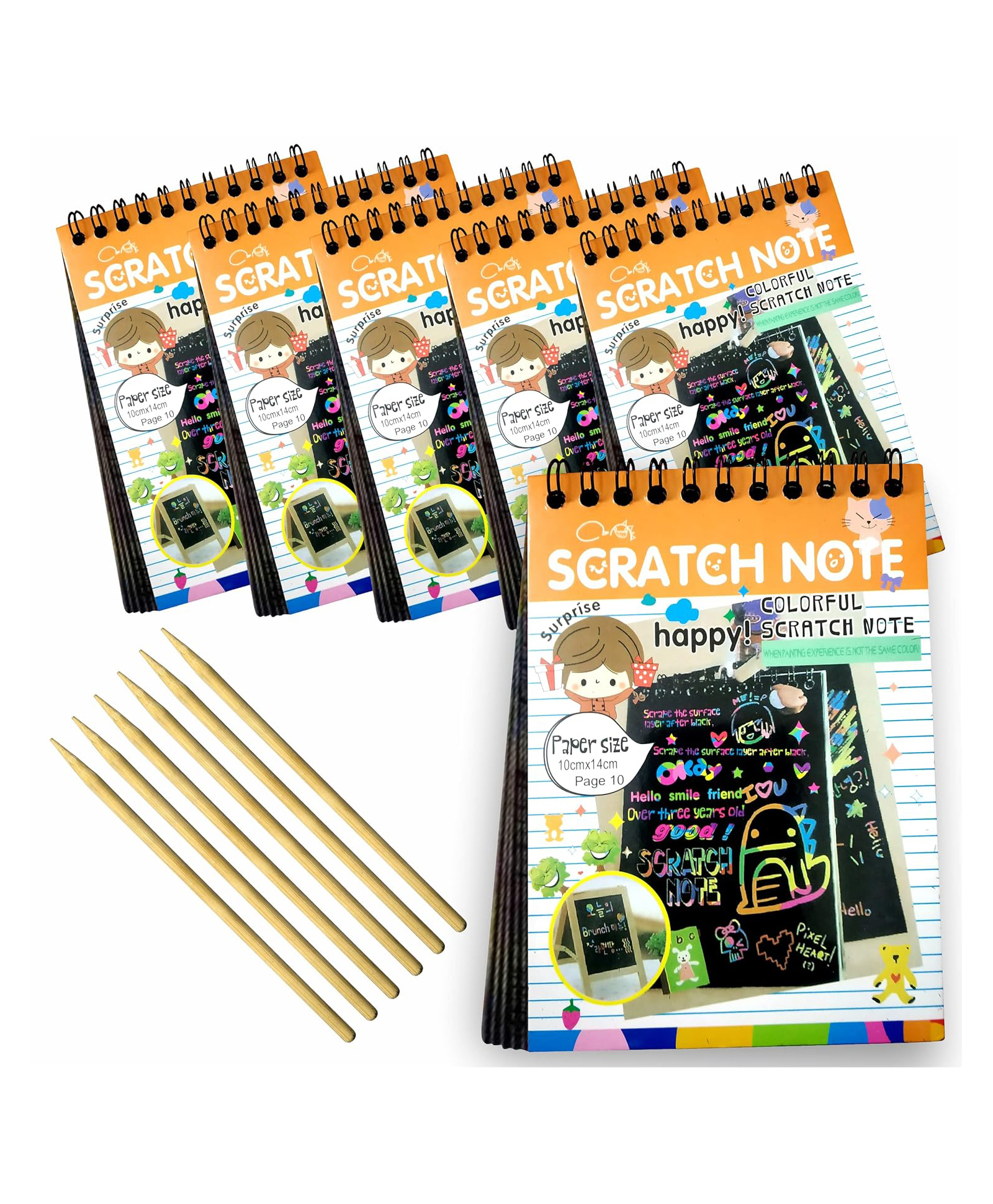 ADKD Scratch art book Wooden Stylus for Kids For Birthday Return Gifts For Kids pack of 6 - (Color May Vary)-picture-13