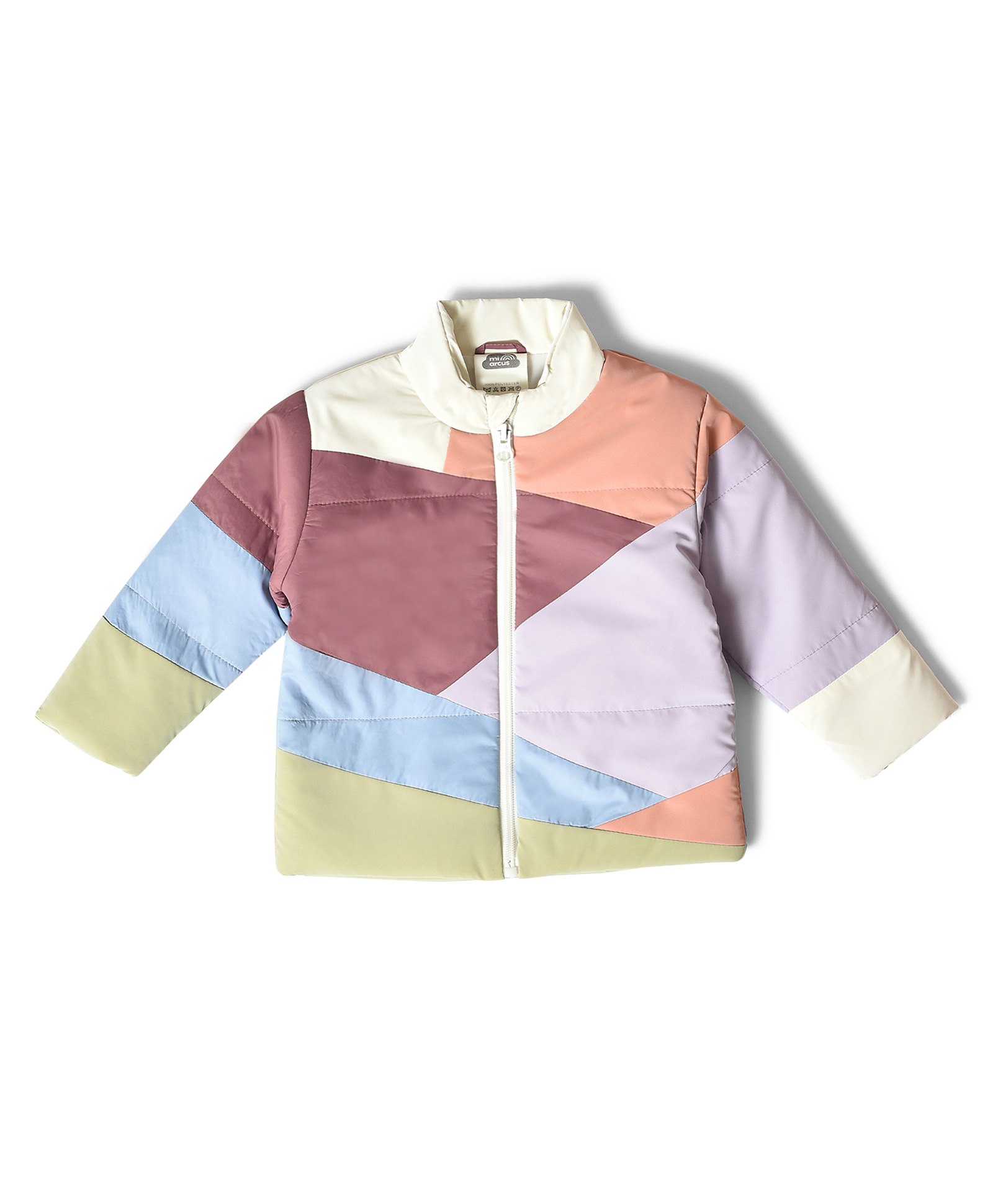 Mi Arcus Full Sleeves Colour Blocked Detailed Quilted Jacket - Multi Colour-picture-28