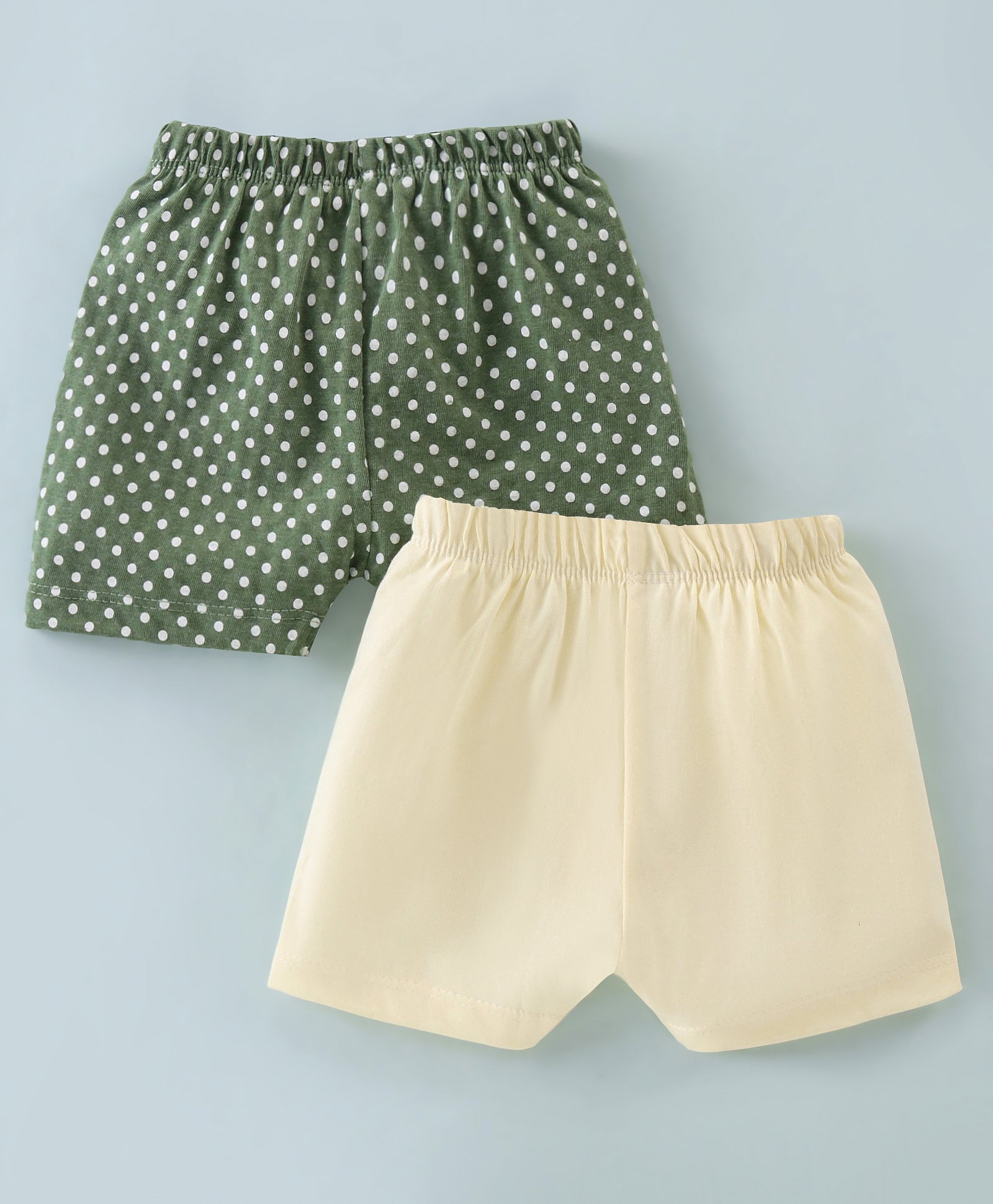Ben Benny Interlock Cotton Knit Knee Length Shorts Solid & Polka Dot Print Pack of 2 -  Multicolour-picture-38