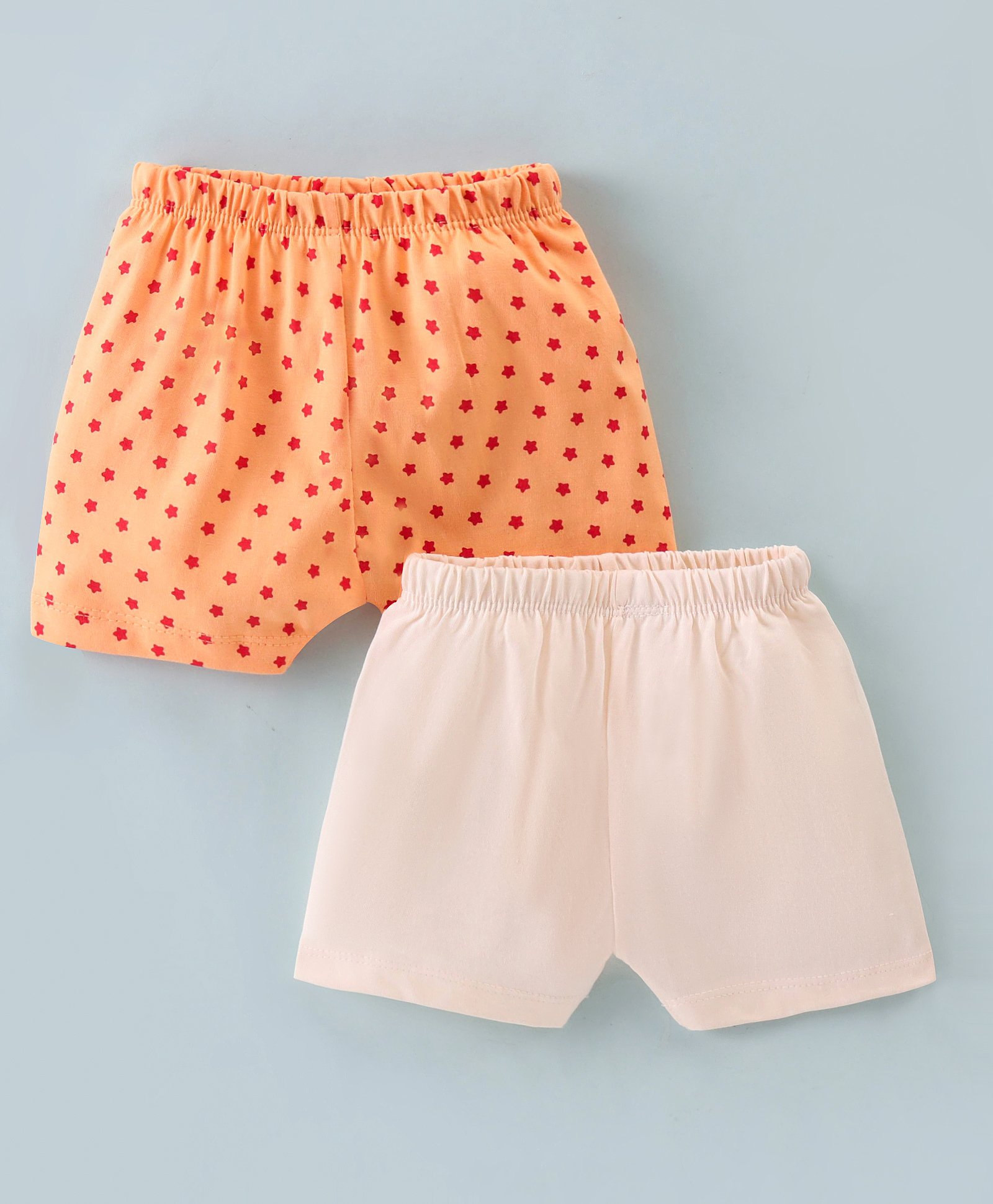 Ben Benny Interlock Cotton Knit Knee Length Shorts Solid & Star Print Pack of 2 - Multicolour-picture-37