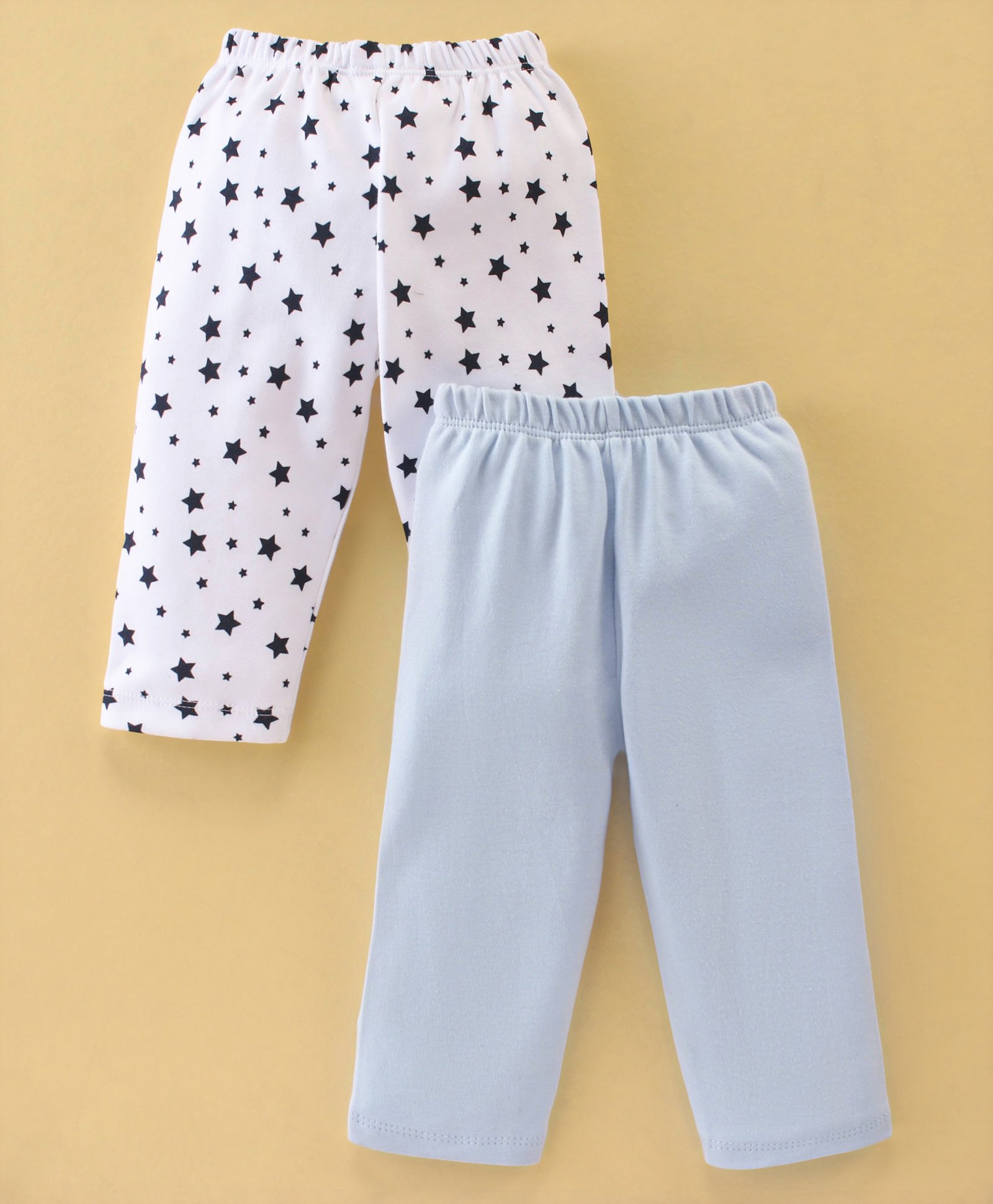 Ben Benny Interlock Knit Full Length Lounge Pants With Star Print Pack Of 2 - White & Blue-picture-17