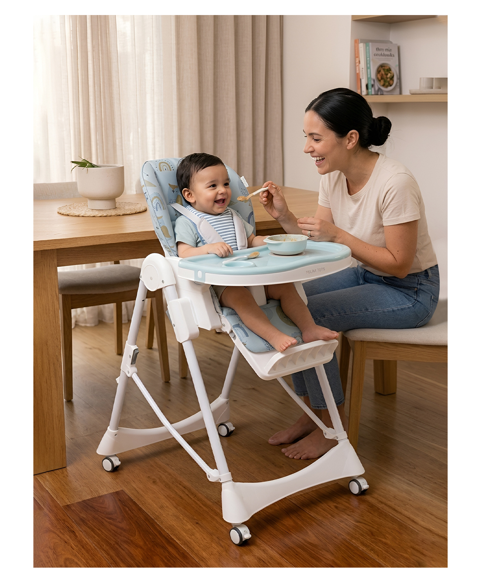 POLKA TOTS Rainbow Design ChicChow Chariot High Chair For Your Baby Kid - Grey-image-27