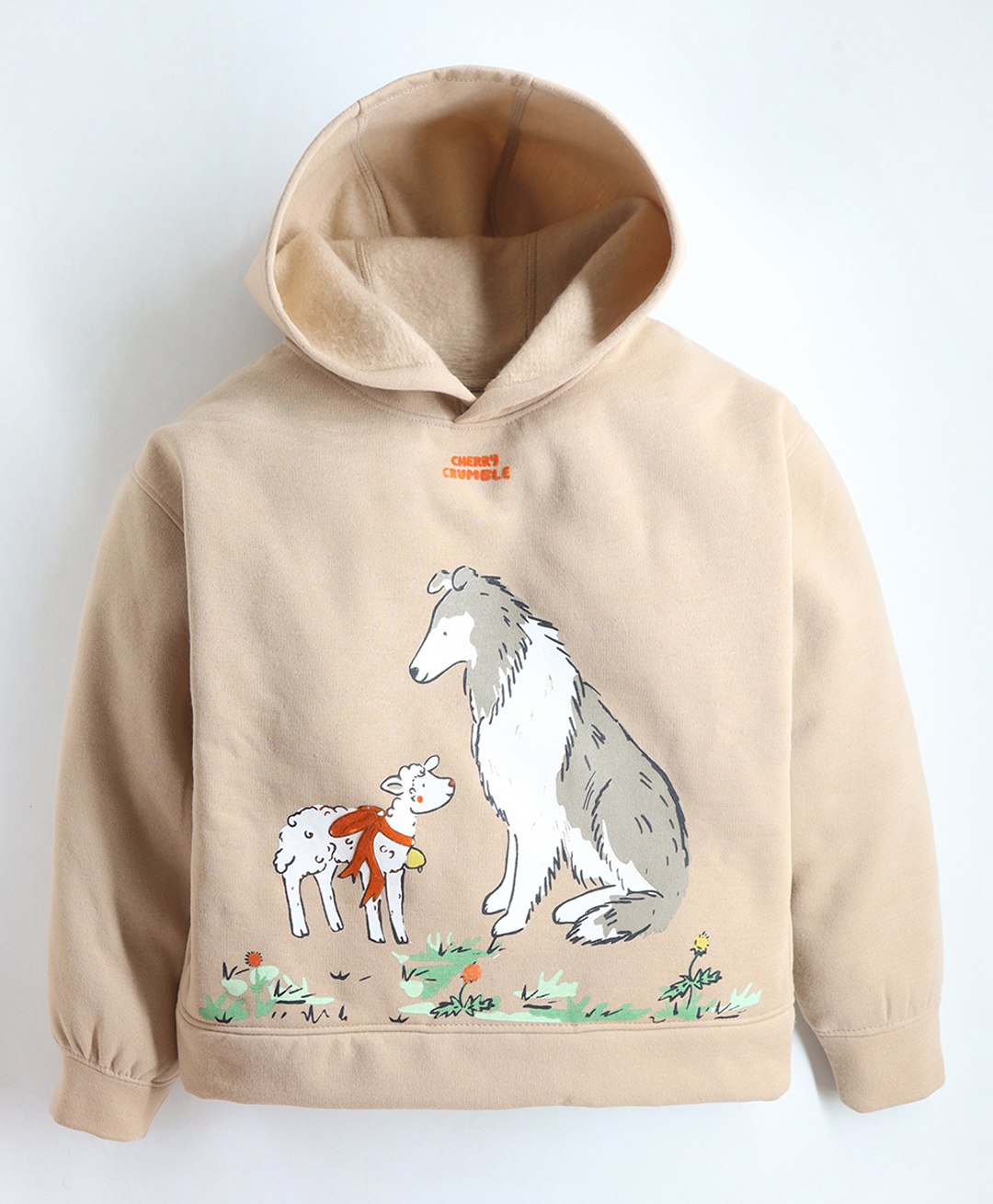 Cherry Crumble By Nitt Hyman Full Sleeves Animal  Printed Hooded Sweatshirt - Beige-picture-11