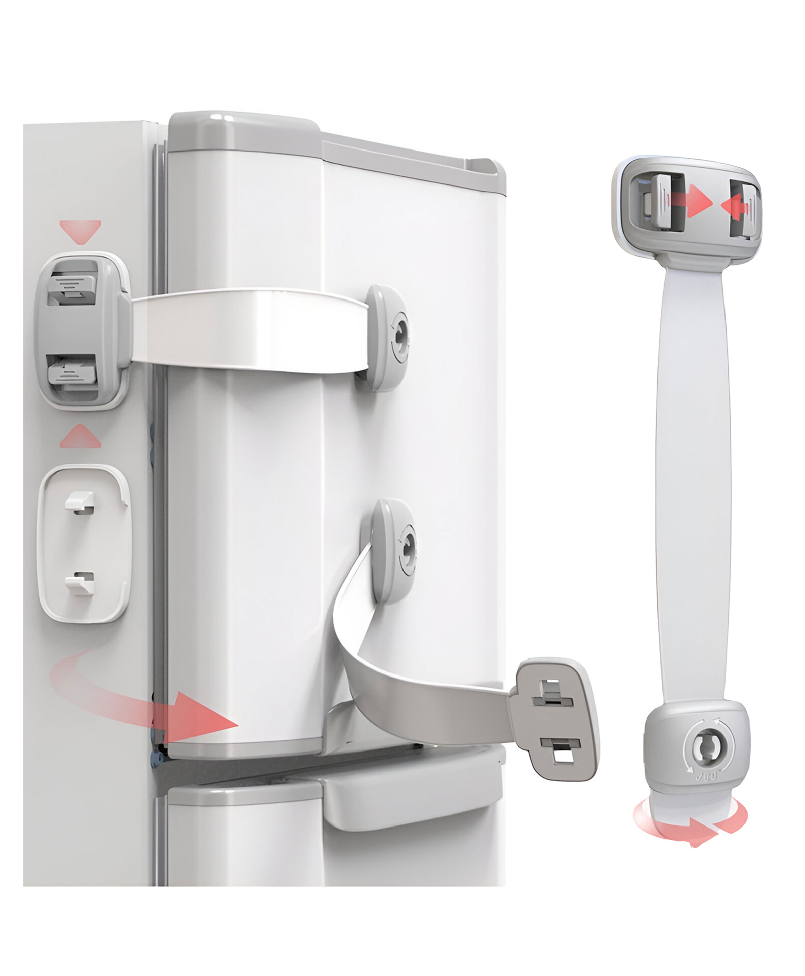 Bembika Child Safety Lock For Fridge, Drawers, Cupboard, Cabinet, Window Grey - 1 Pcs-image-13