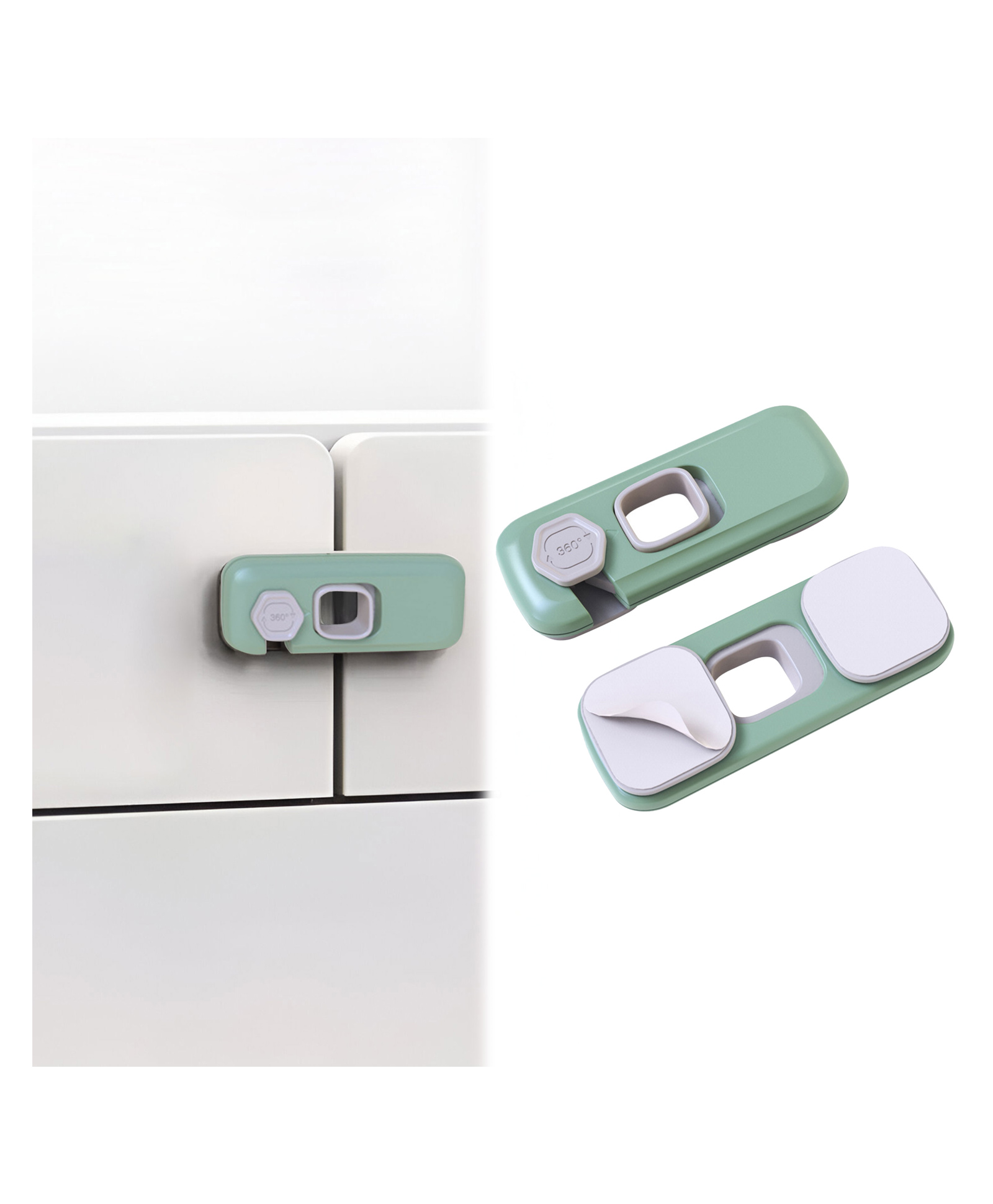 Child Safety Lock For Fridge, Drawers, Cupboard, Cabinet, Window Safety Multifunction Accessories Buckle Lock Green - 1 Pcs-image-34