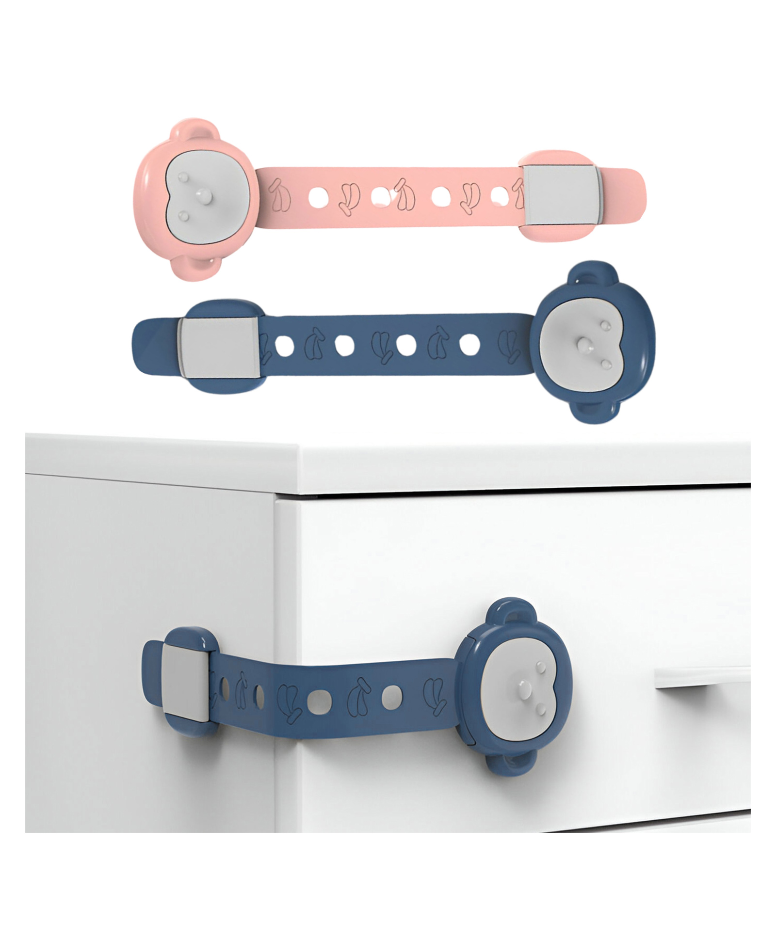 Bembika Child Safety Lock For Fridge, Drawers, Cupboard, Cabinet, Window Safety Monkey Design Blue - 2 Pcs-image-37