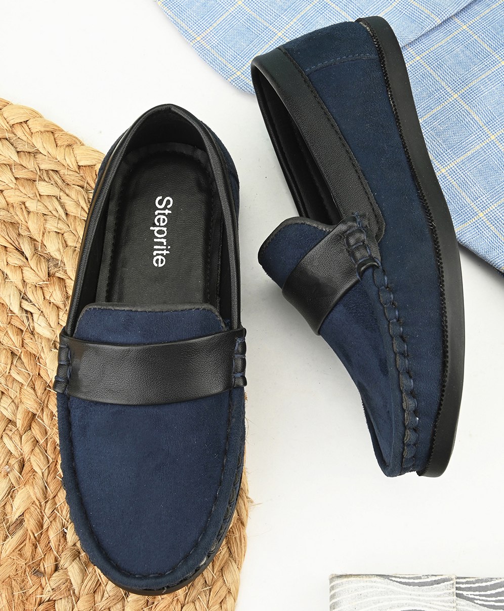 Steprite Colour Blocked Moccasins Loafers - Navy Blue-picture-13