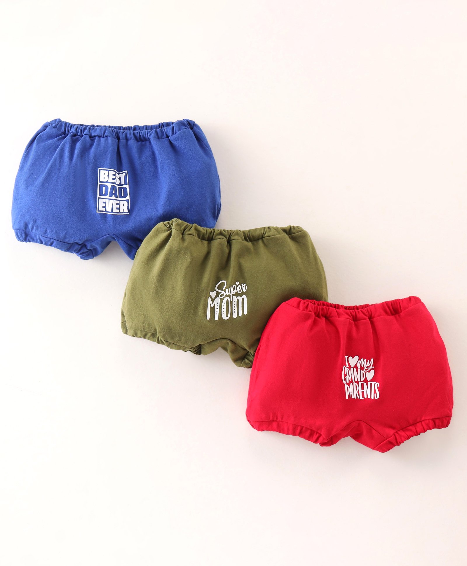 Bodycare Cotton Knit Text Printed Briefs Pack of 3 - Green Blue & Red-image-45
