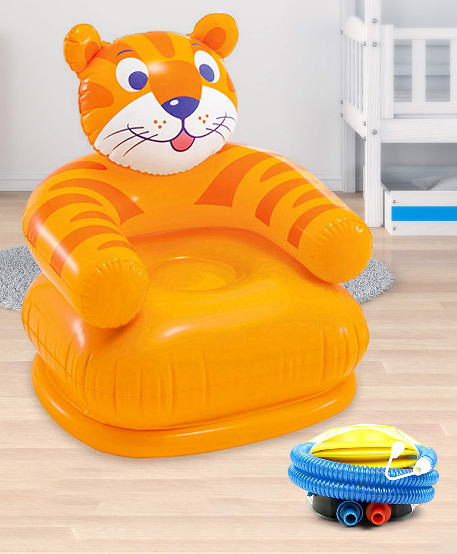 Tiger Shape Inflatable Chair With Foot Pump - Orange-image-30