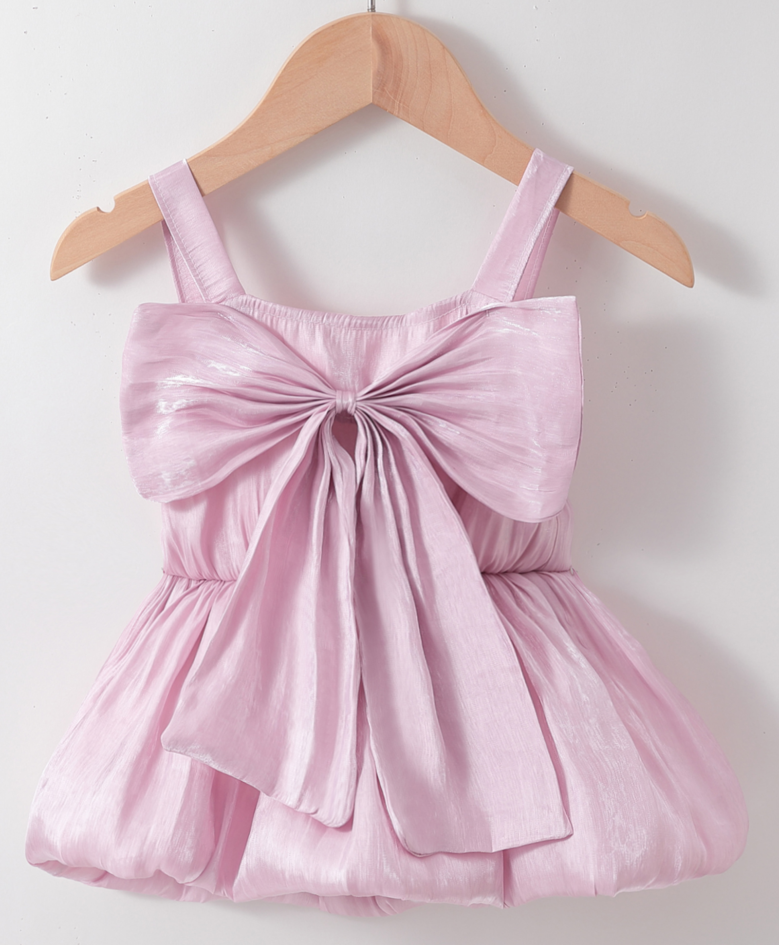 Kookie Kids Sleeveless Solid Color Top Bow Applique - Pink-picture-22