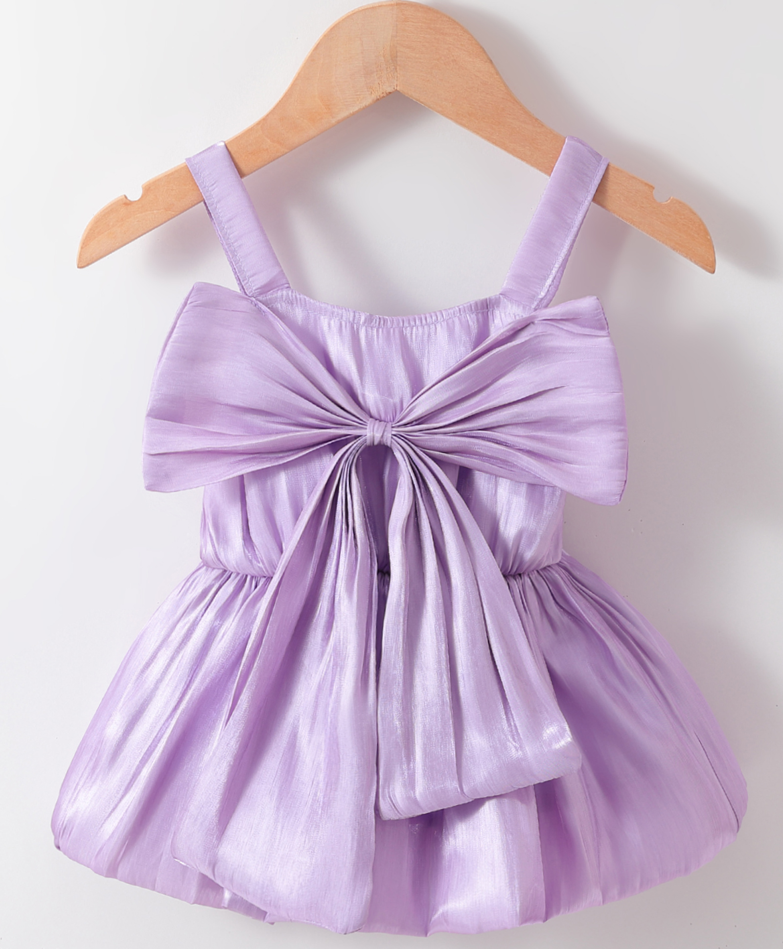 Kookie Kids Sleeveless Solid Color Top Bow Applique - Purple-image-38