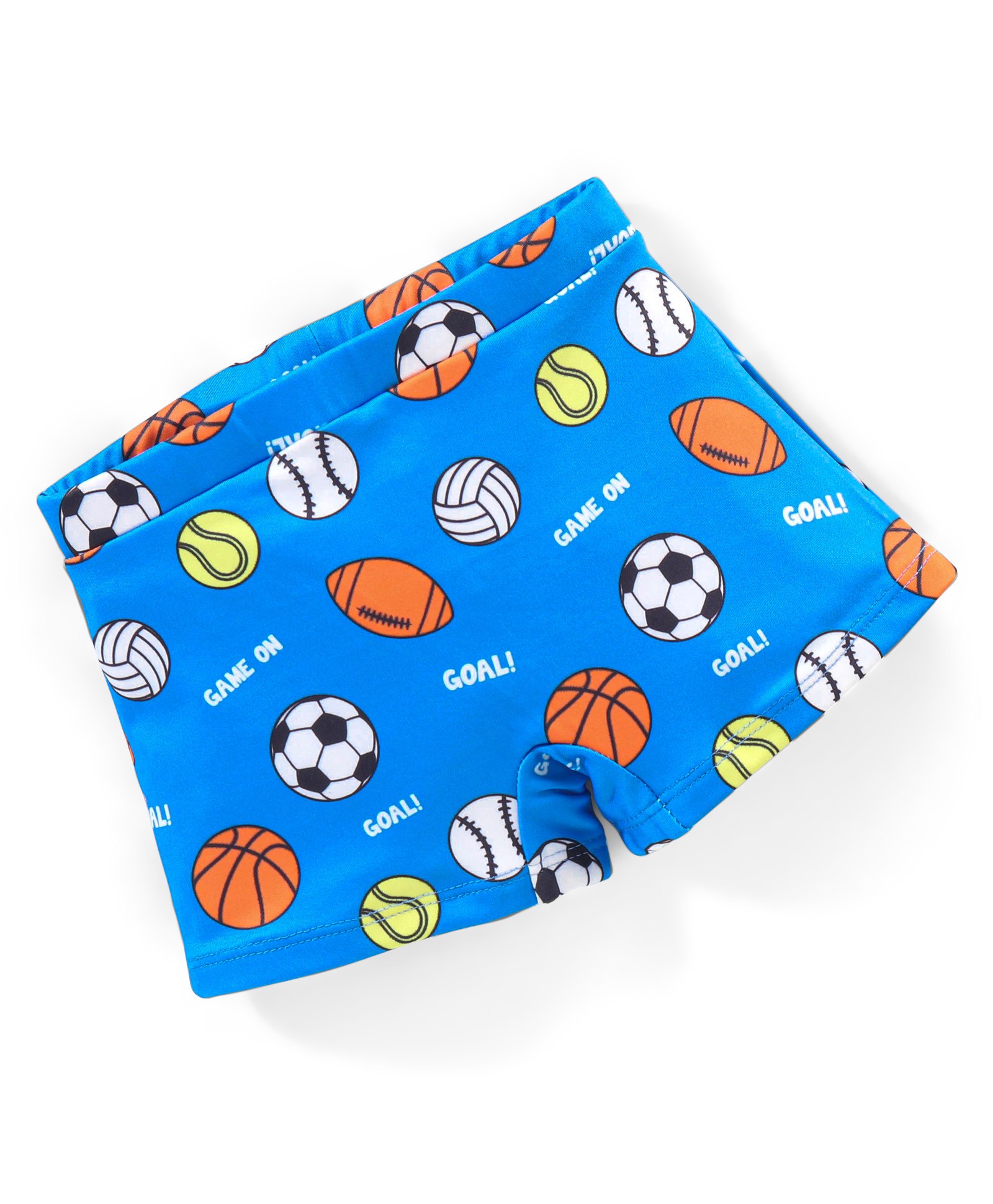 Babyhug Ball Print Swimming Trunks- Blue-image-38