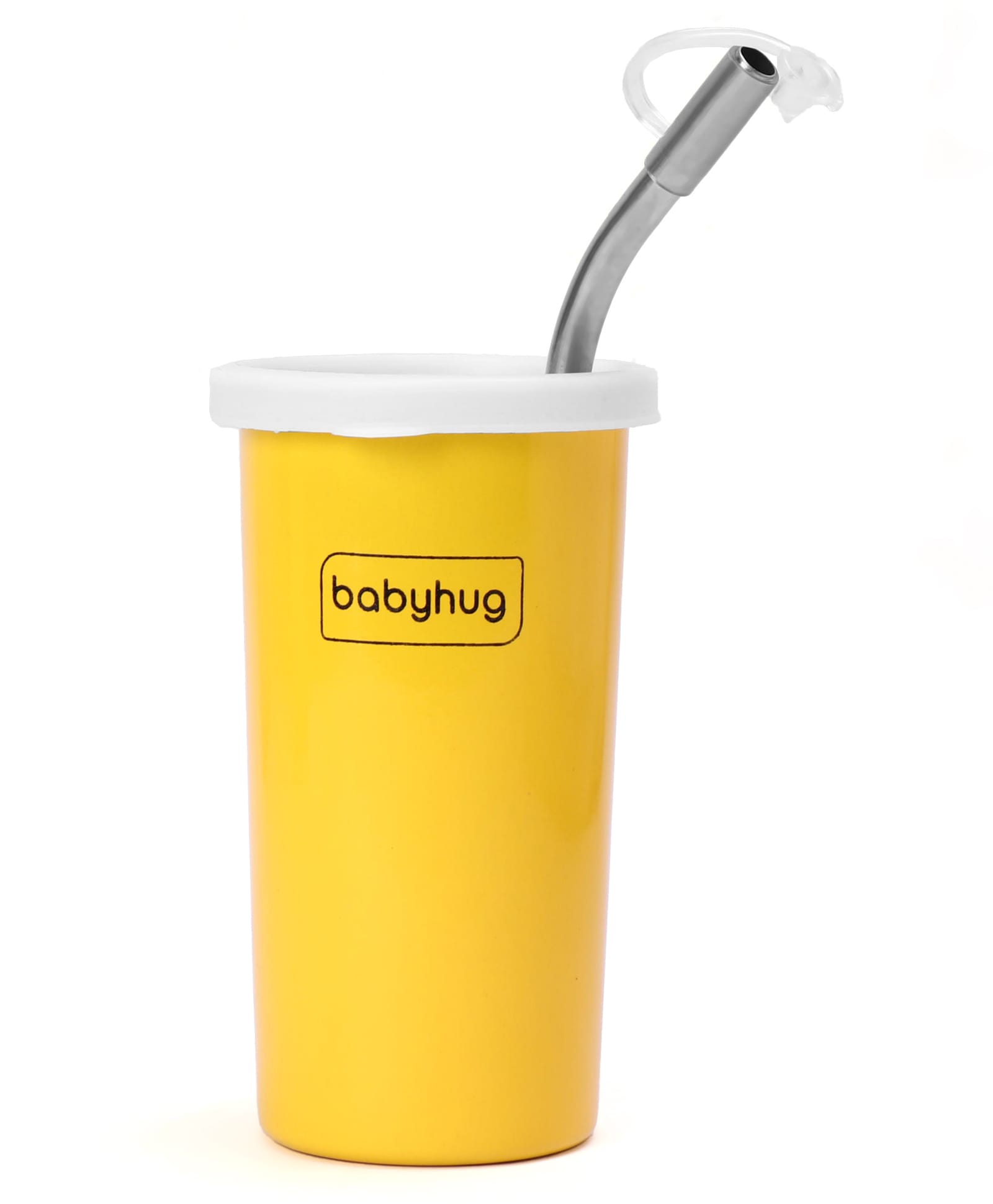 Babyhug Steel Straw Colored Tumbler Yellow - 450 ml