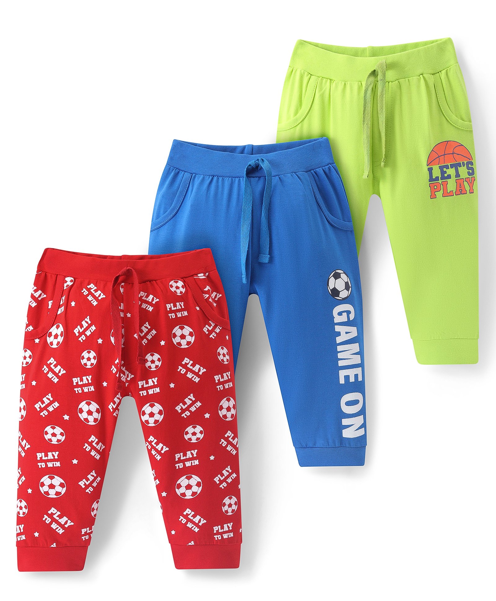Doodle Poodle  Cotton Full Length Track Pant Football Theme Pack of 3 - Multicolour-picture-16