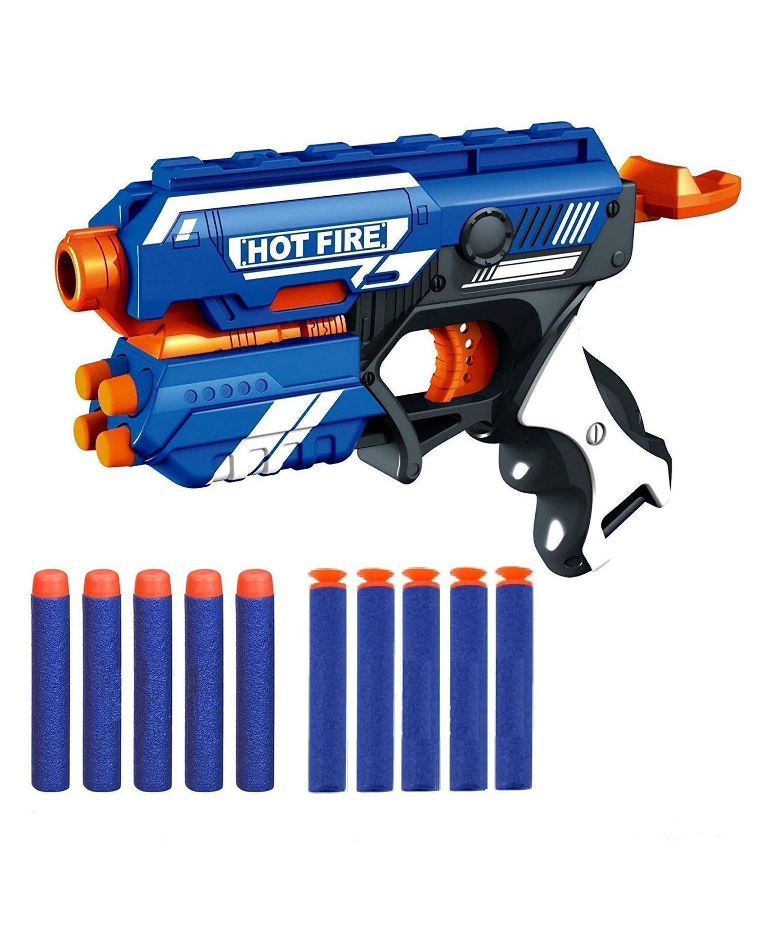 Vinmot Manual Blaze Storm Bullet Gun Toy with 10 Soft Safe Foam Bullets for Kids-image-12