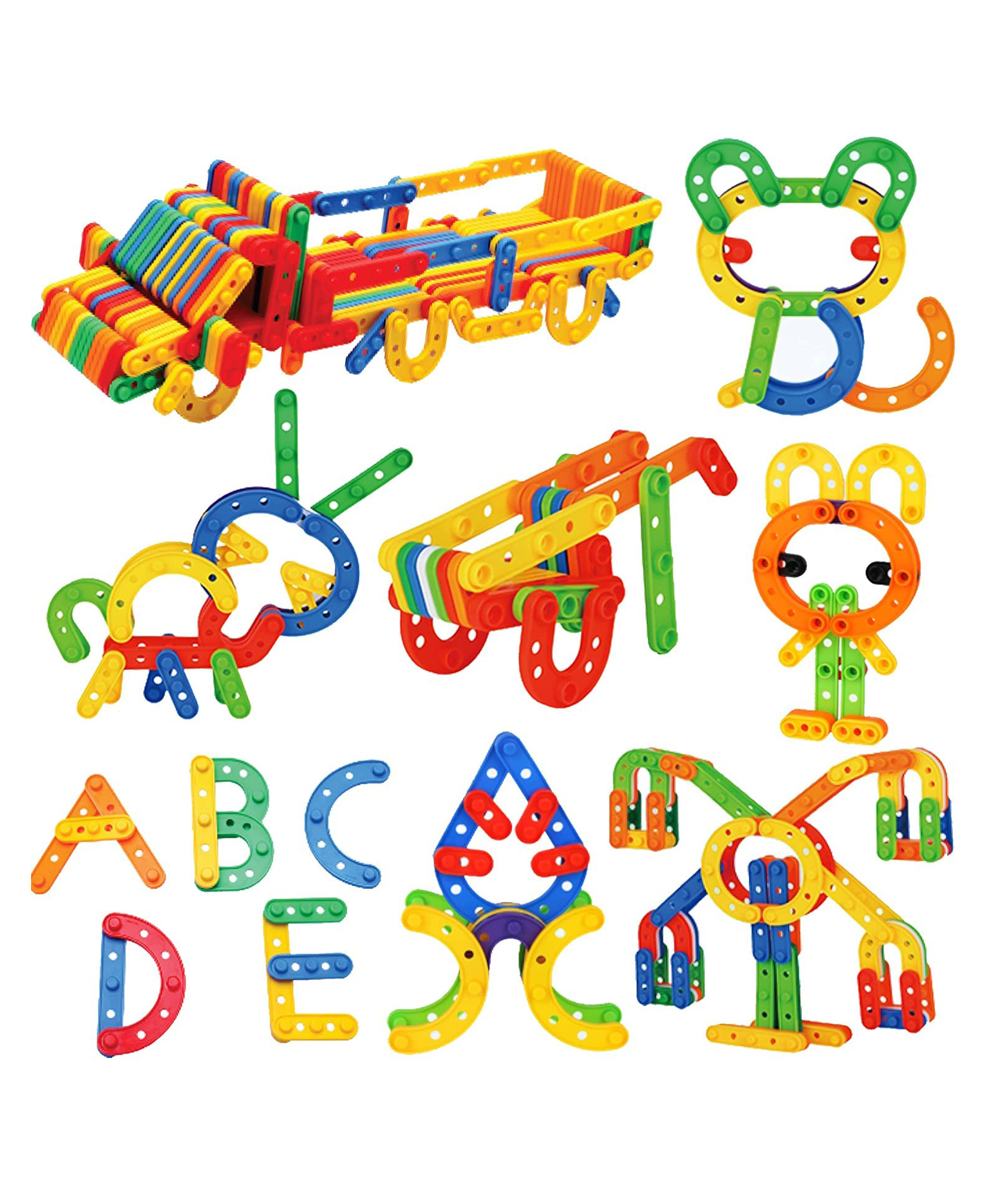Vinmot DIY 50+ Pcs Colorful Plastic Patchwork UC Smart Educational Building Blocks Toy Set for Kids-image-34