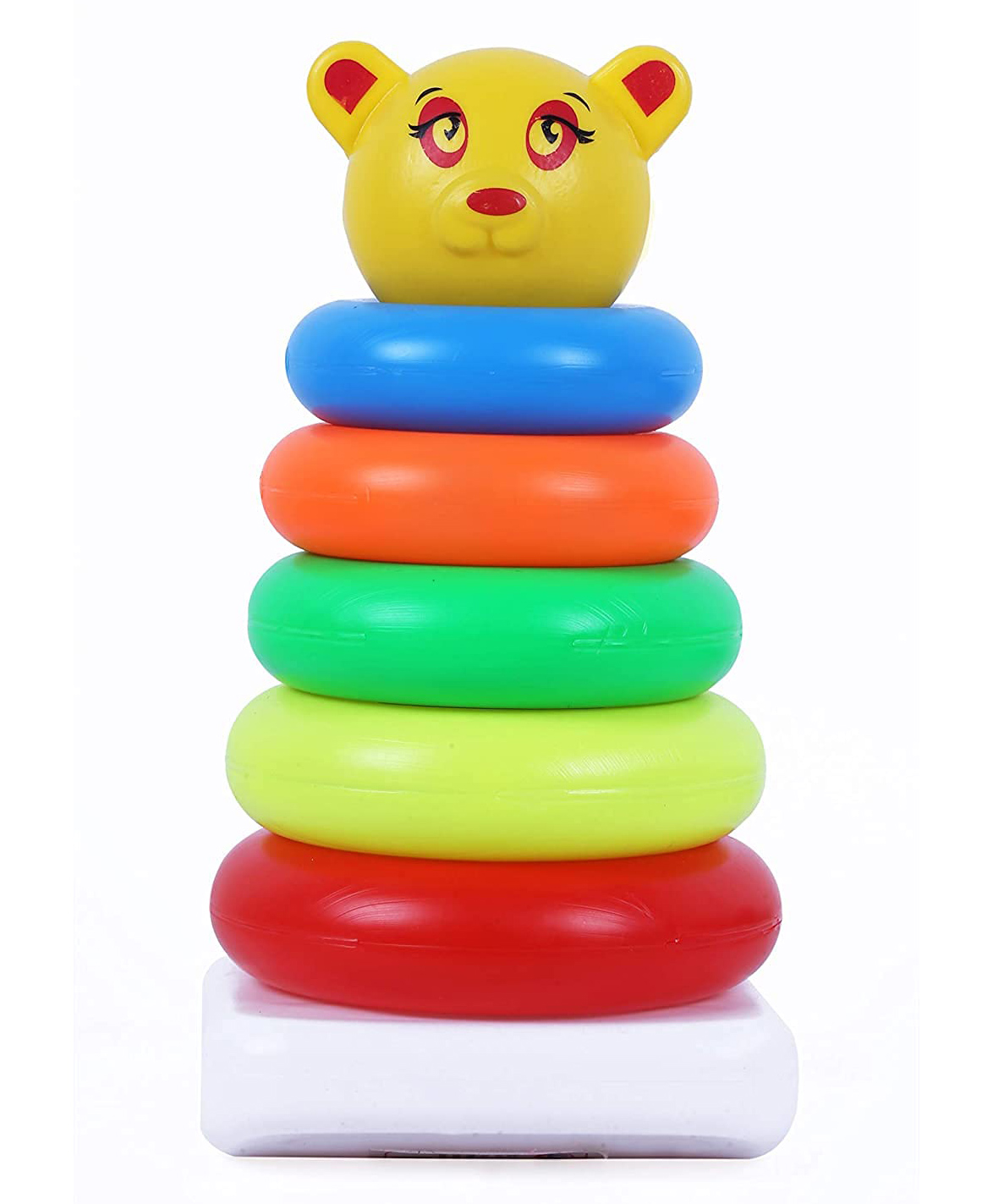 Vinmot Stacking Teddy Plastic Rings , 5 Rings Educational Tower Set For Kids-image-1