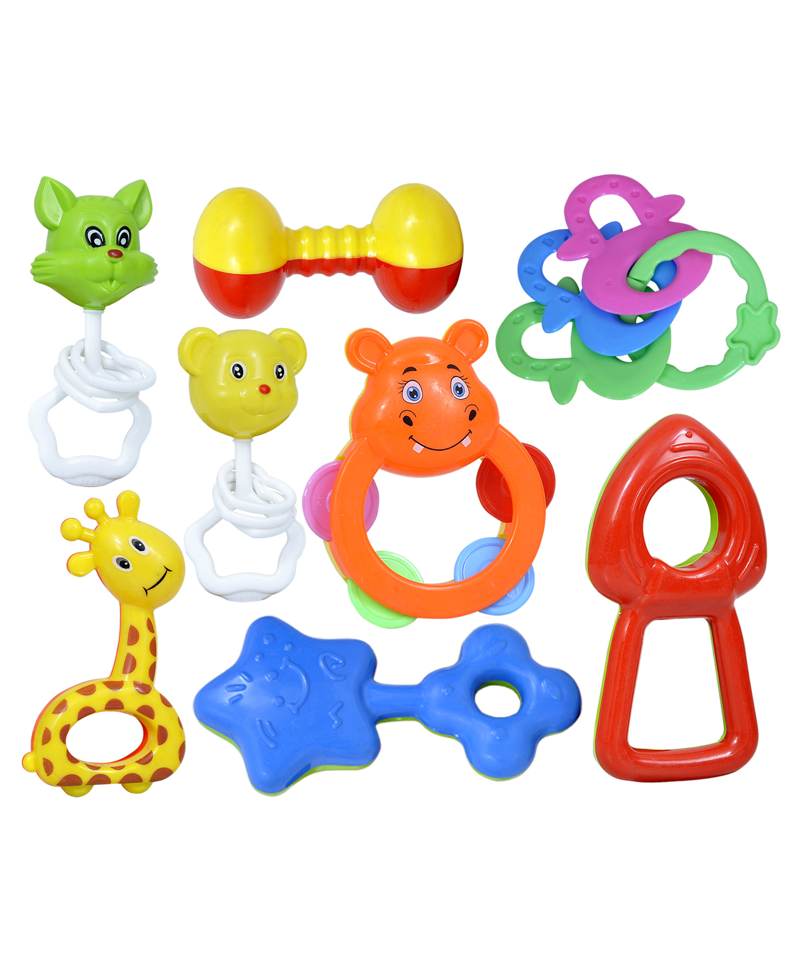 Vinmot Multi Colored BPA Free Non-Toxic Baby Rattle Toys for Kids - Pack of 8 Pcs-image-48