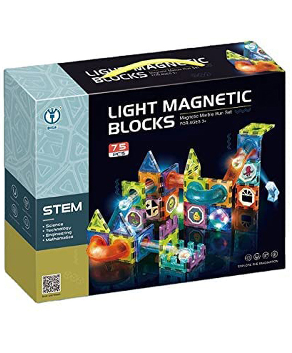 ADKD Light Magnetic Tiles Building Blocks for Kids Magnetic Marble Run Toys for Kids - 75 Piece-picture-17