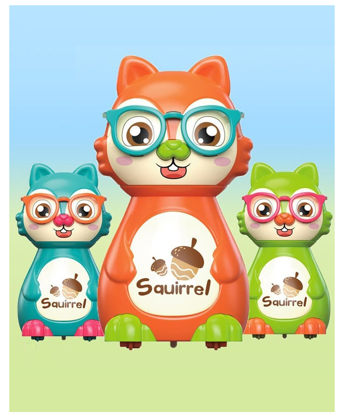 ADKD Press to Go Inertial Cute Squirrel Toy for Kids Pack of 3- Color May Vary-picture-33