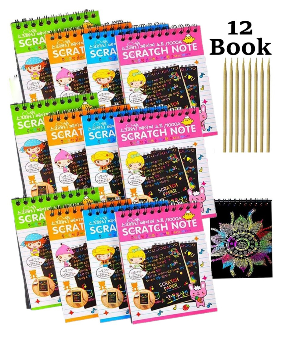 ADKD Scratch book for Kids For Birthday Return Gifts For Kids pack of 12- Color May Vary-picture-14
