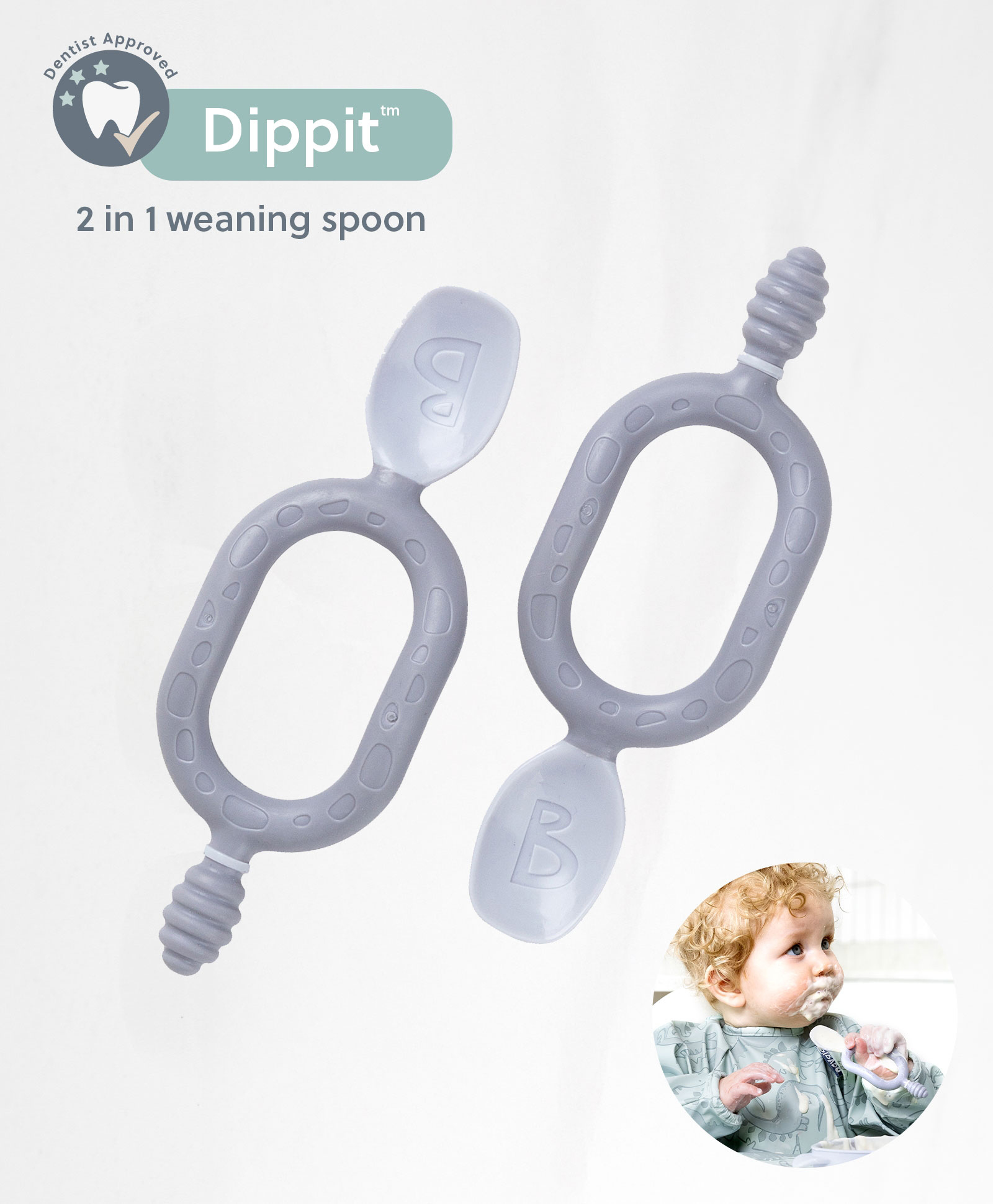 Bibado Dippit Multi stage Baby Weaning Spoon and Dipper Mint - Pack of 2-image-35