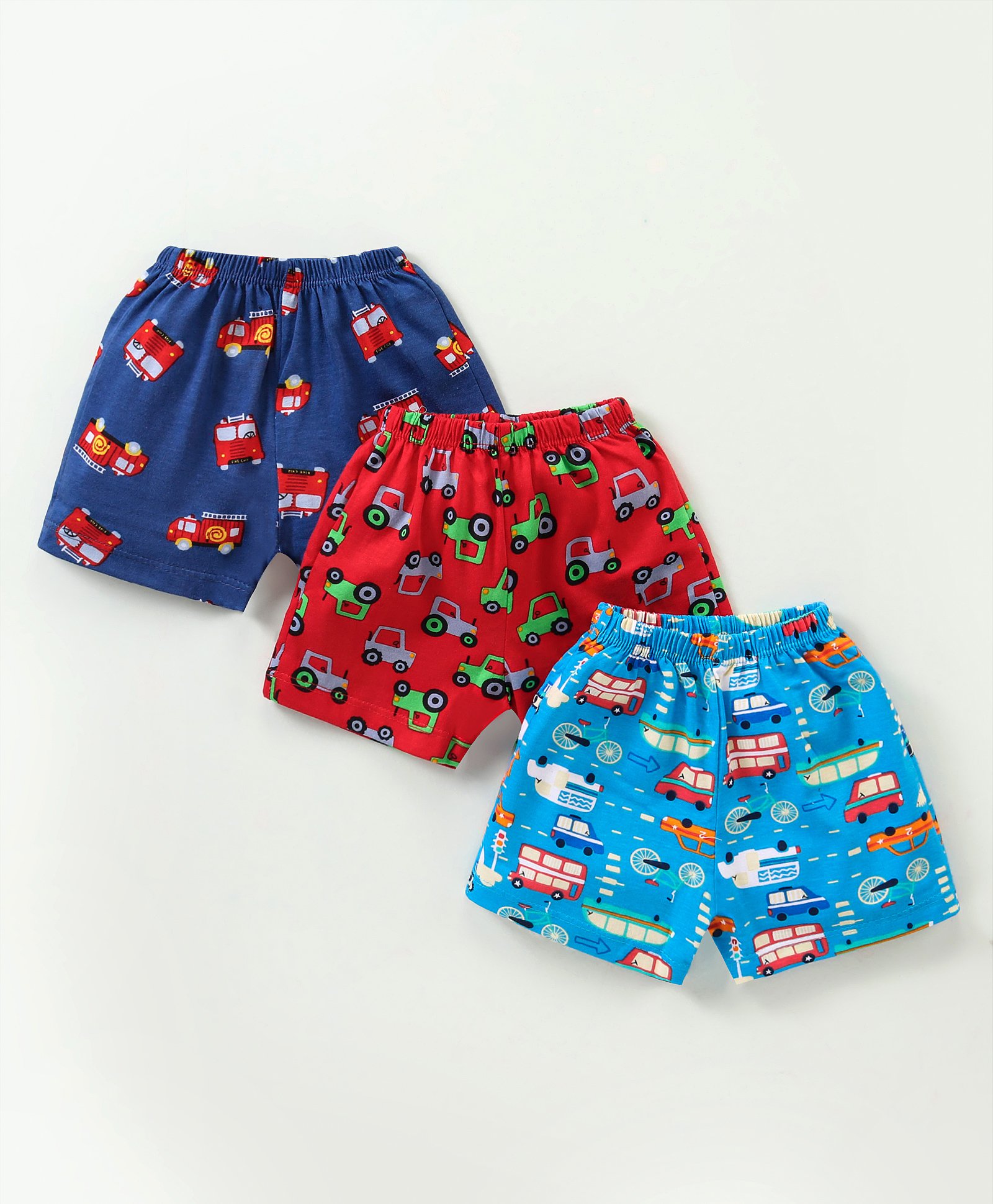 Simply Sinker Above Knee Length Shorts Vehicle Print Pack of 3 - Multicolour-image-46