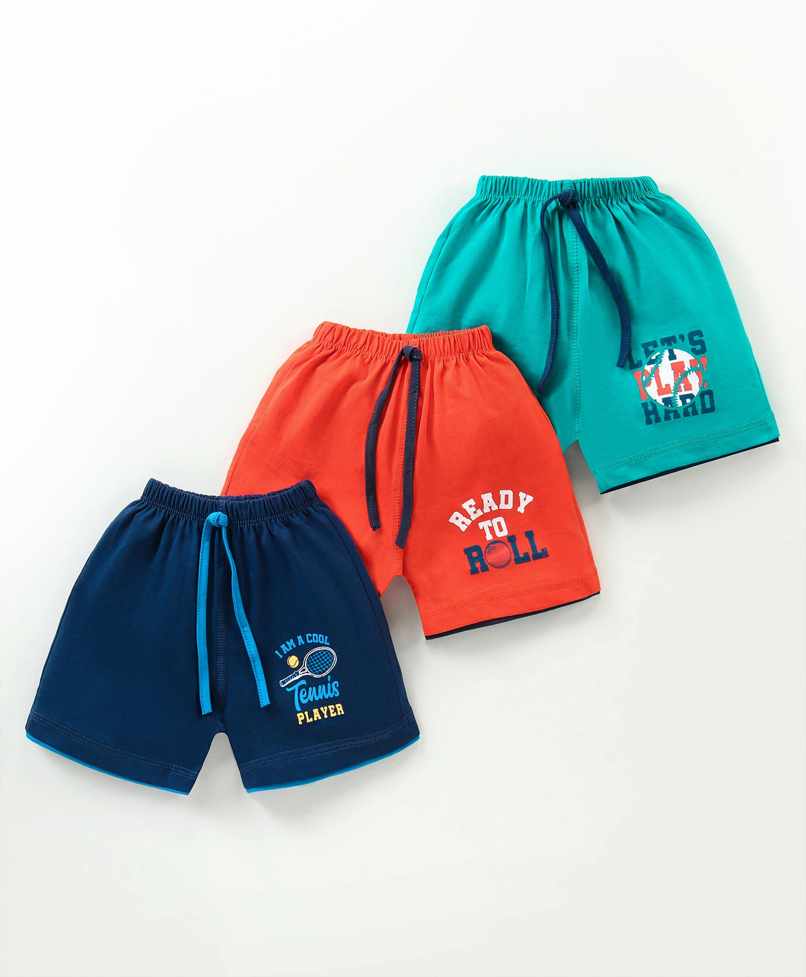 Simply Sinker Knit Above Knee Length Shorts Text Print Pack of 3 - Multicolour-image-42