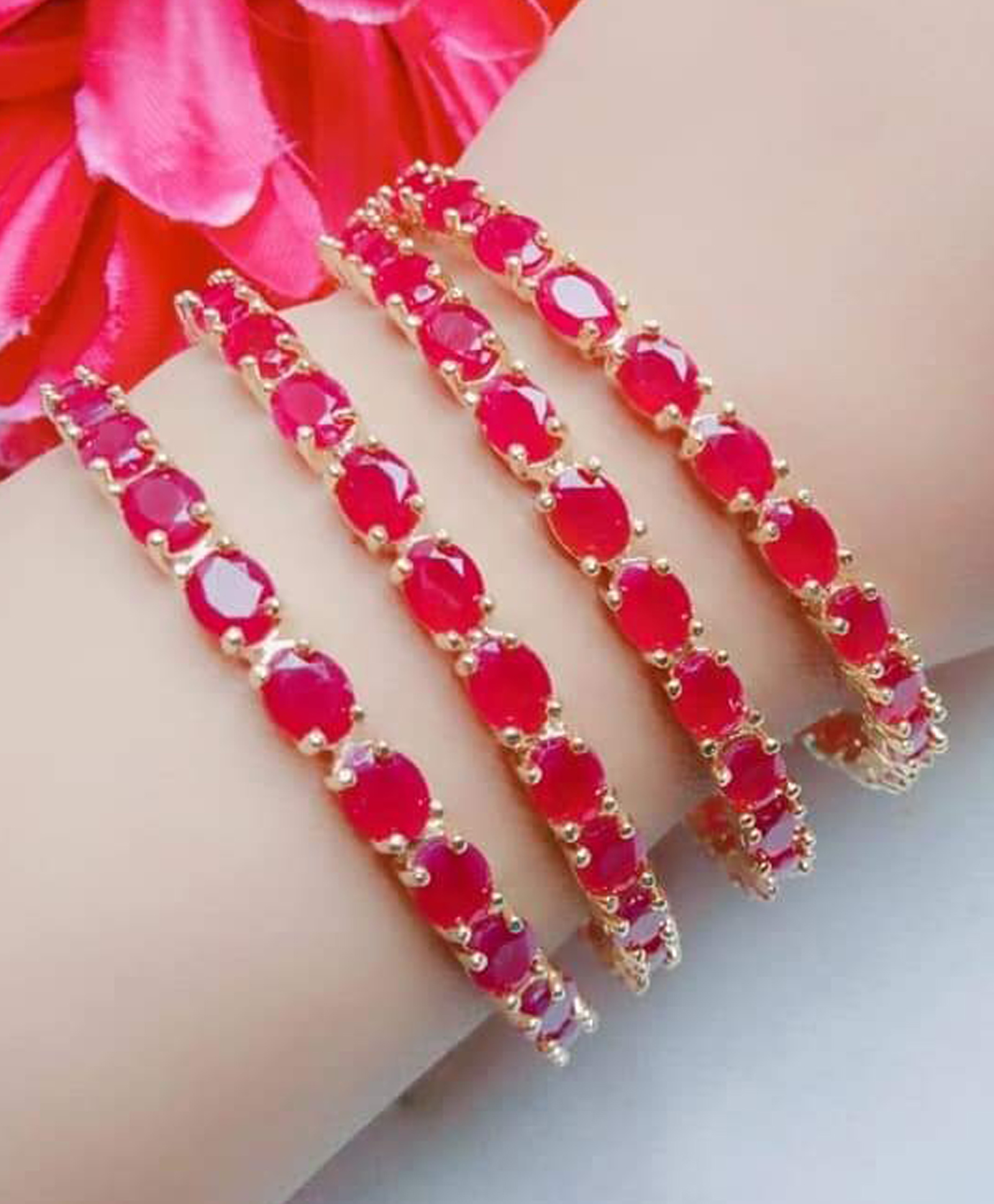The Pari Set Of 4 Gold-Plated AD-Studded Bangles(5.72cm diameter)-image-6