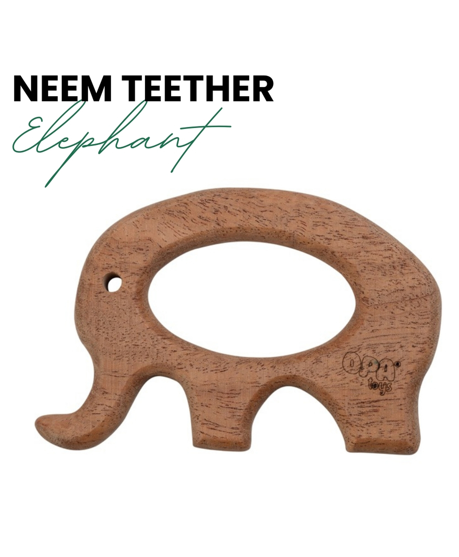 opa toys Wooden Elephant Neem Teether (1 Pieces)-picture-21
