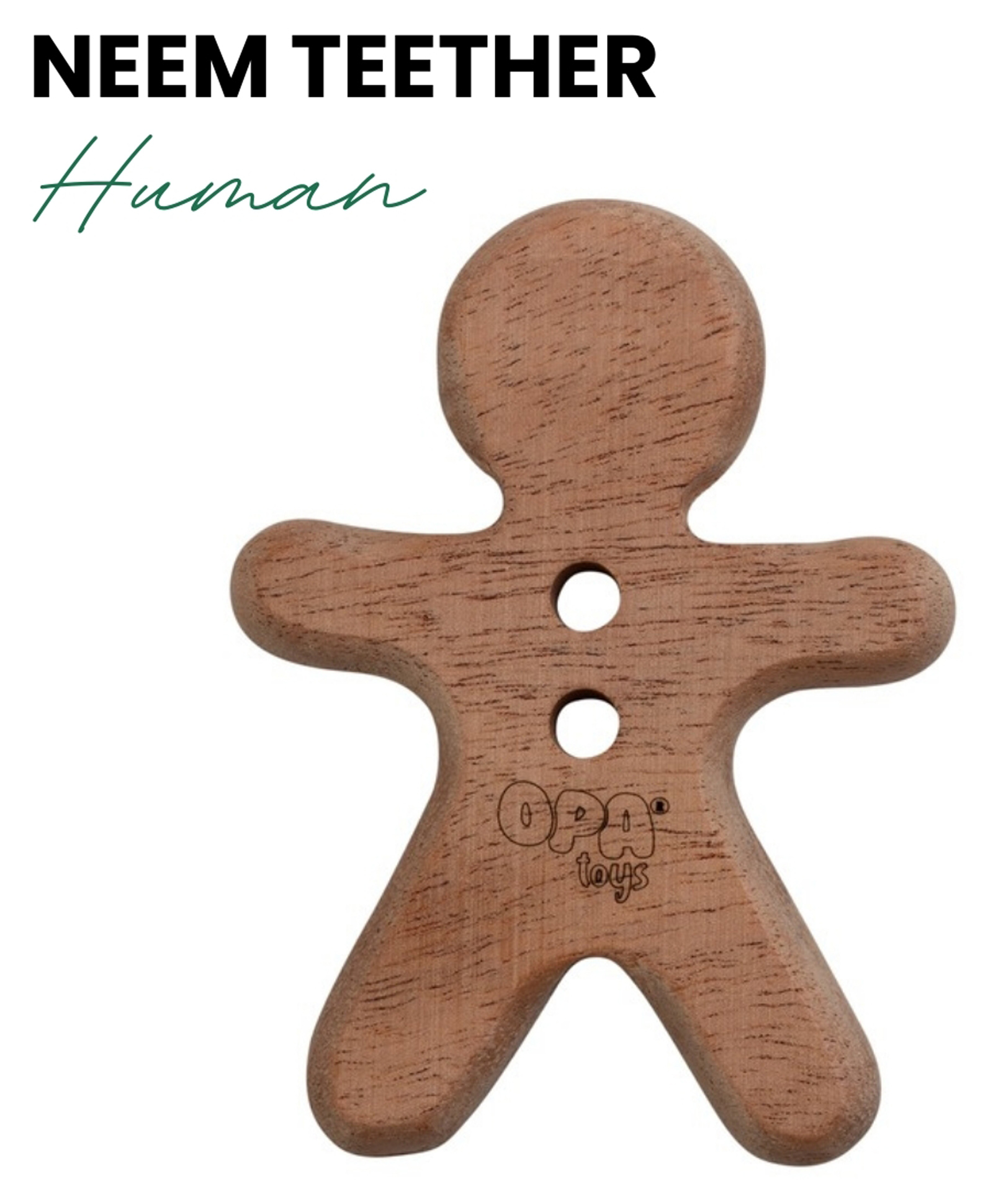 opa toys Wooden Human Neem Teether (1 Pieces)-picture-11