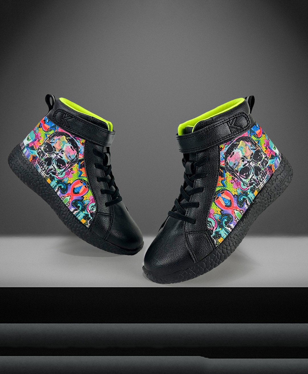 KazarMax Skull Printed Sneakers -Black-image-46