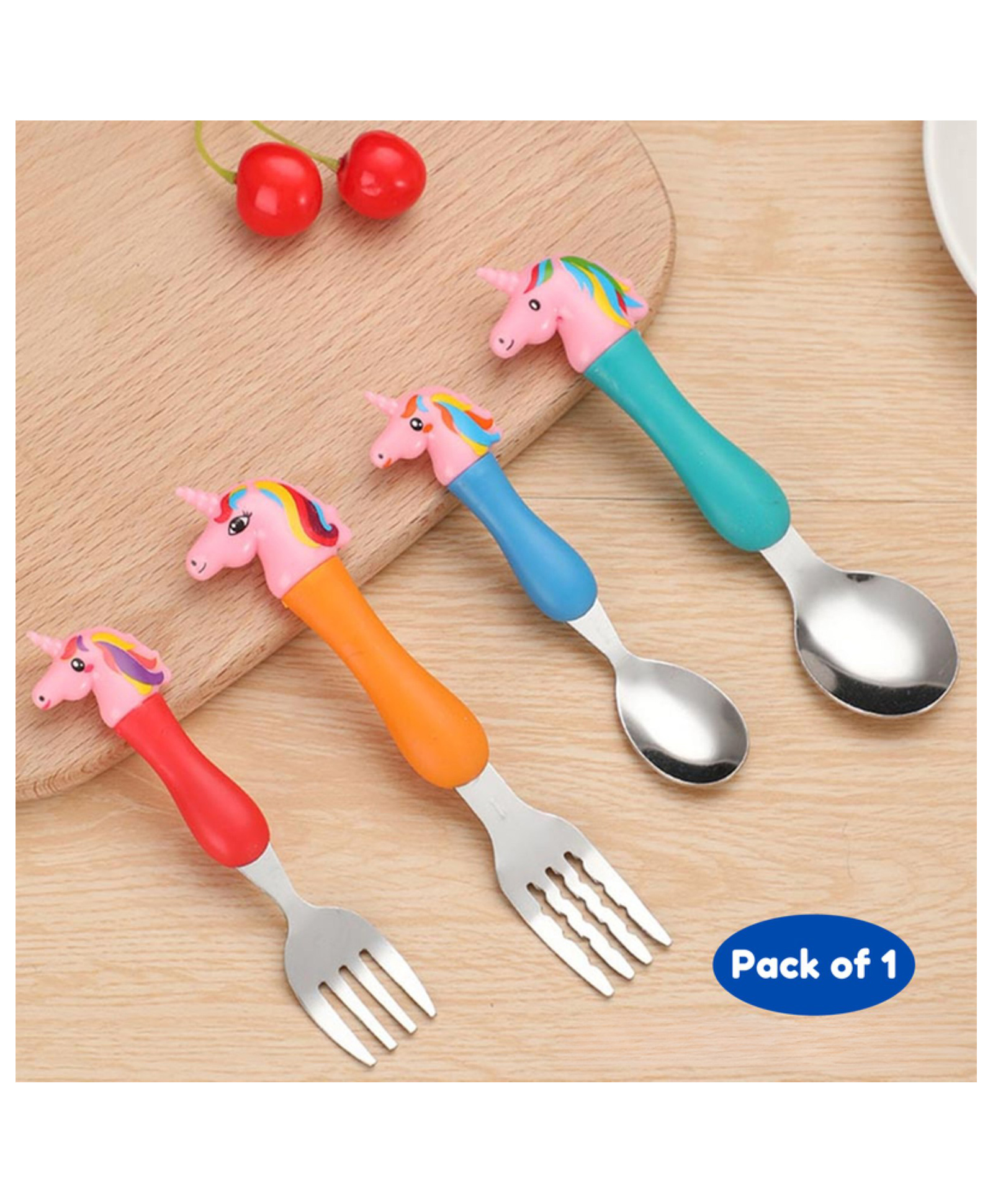 Puchku Stainless Steel Pink Unicorn Spoon & Fork Set (Multicolor  pack of 1)-image-39