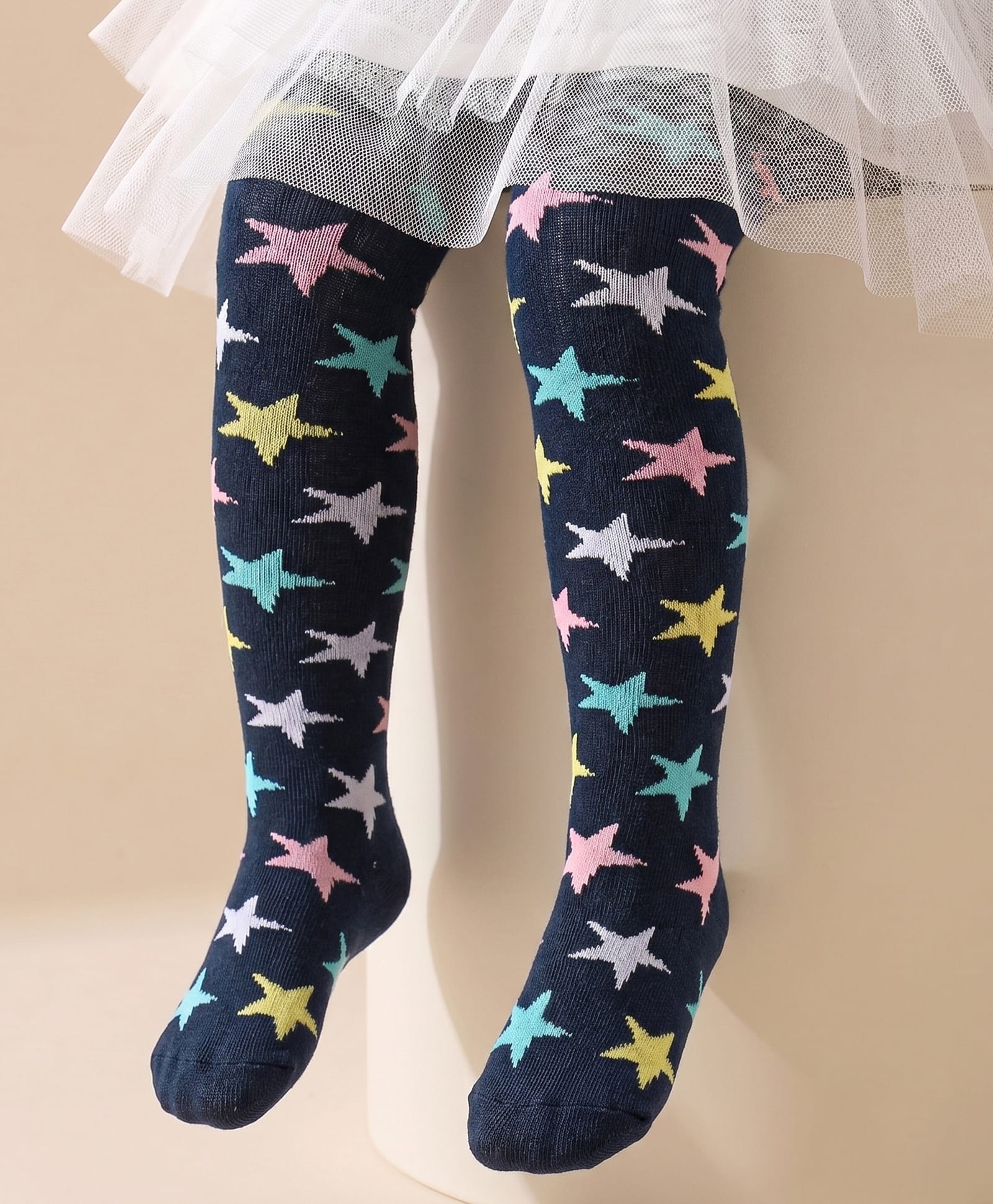Cute Walk by Babyhug  Anti Bacterial Footed Tights Star Design -Multicolour-image-4