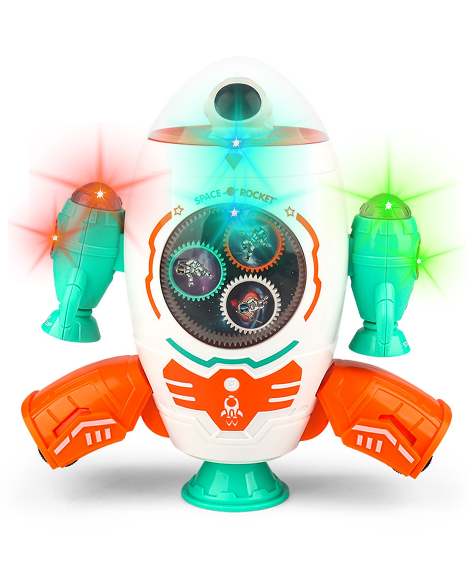 WISHKEY Plastic Musical Space Rocket Toy for Kids, Battery Operated Dancing Electric Walking Toy, 360 Degree Rotating Space Ship with Lights, Multicolor, 3+ Years (Pack of 1)-image-13