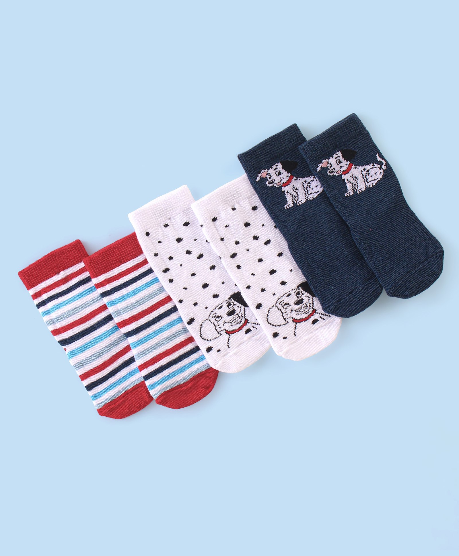 Cute Walk by Babyhug Disney Non Terry Anti-Bacterial Ankle Length Dalmatian Graphics Pack of 3-Multicolor-picture-22