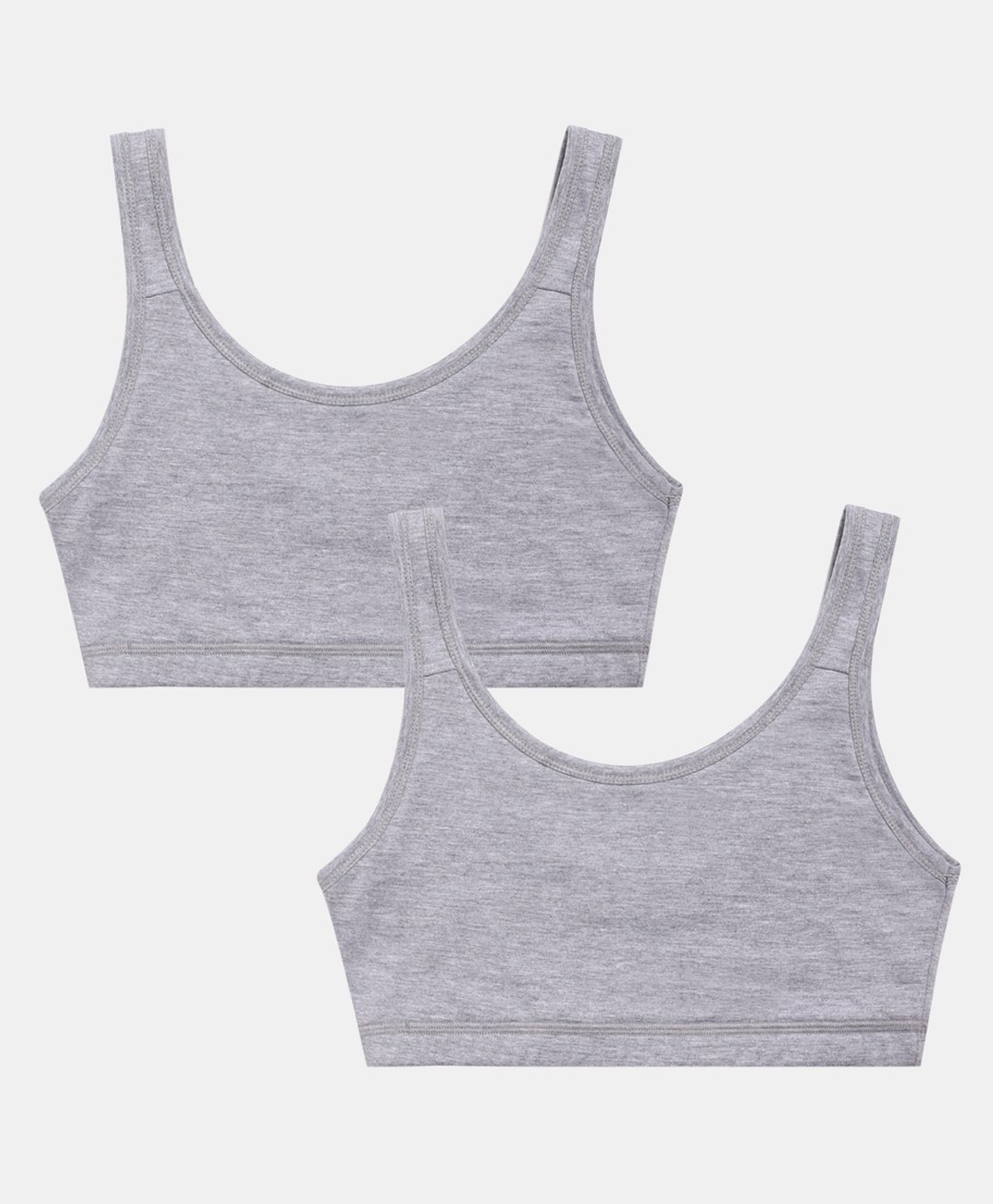 Sillysally Pack of 2 Sleeveless Solid Non Padded & Non Wired Active Bras -  Grey Melange-picture-15