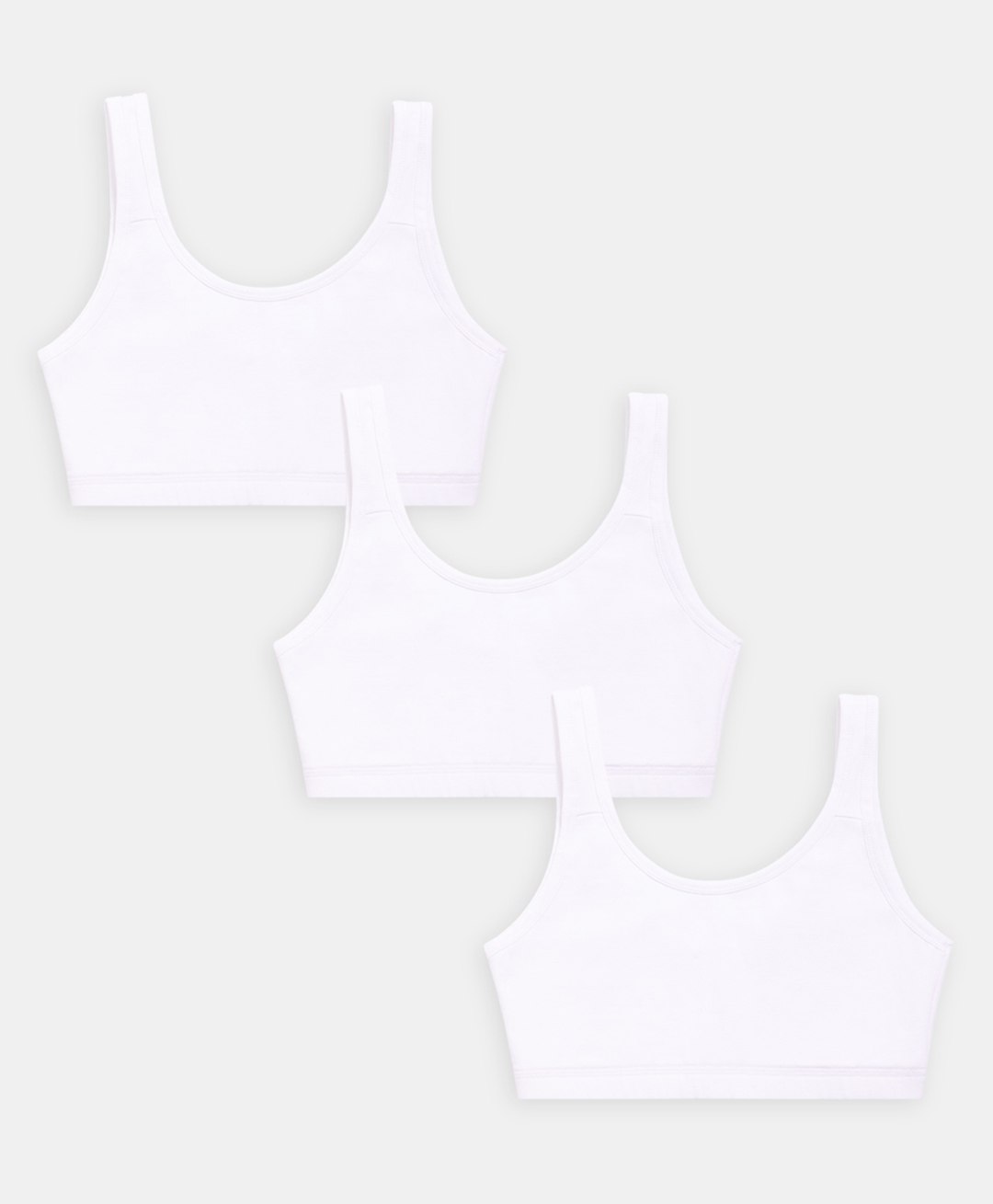 Sillysally Pack of 3 Sleeveless Solid  Non Padded & Non Wired Active Bras -  White-picture-9