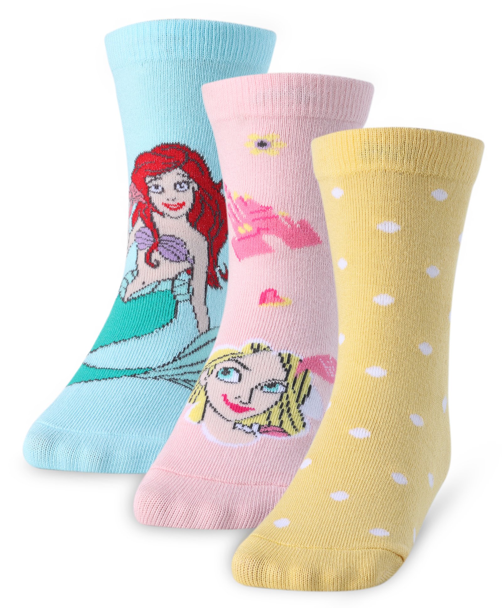 Cute Walk by Babyhug Disney Ankle Length Anti-Bacterial Princess Graphics Socks Pack of 3 - Multicolour-picture-28